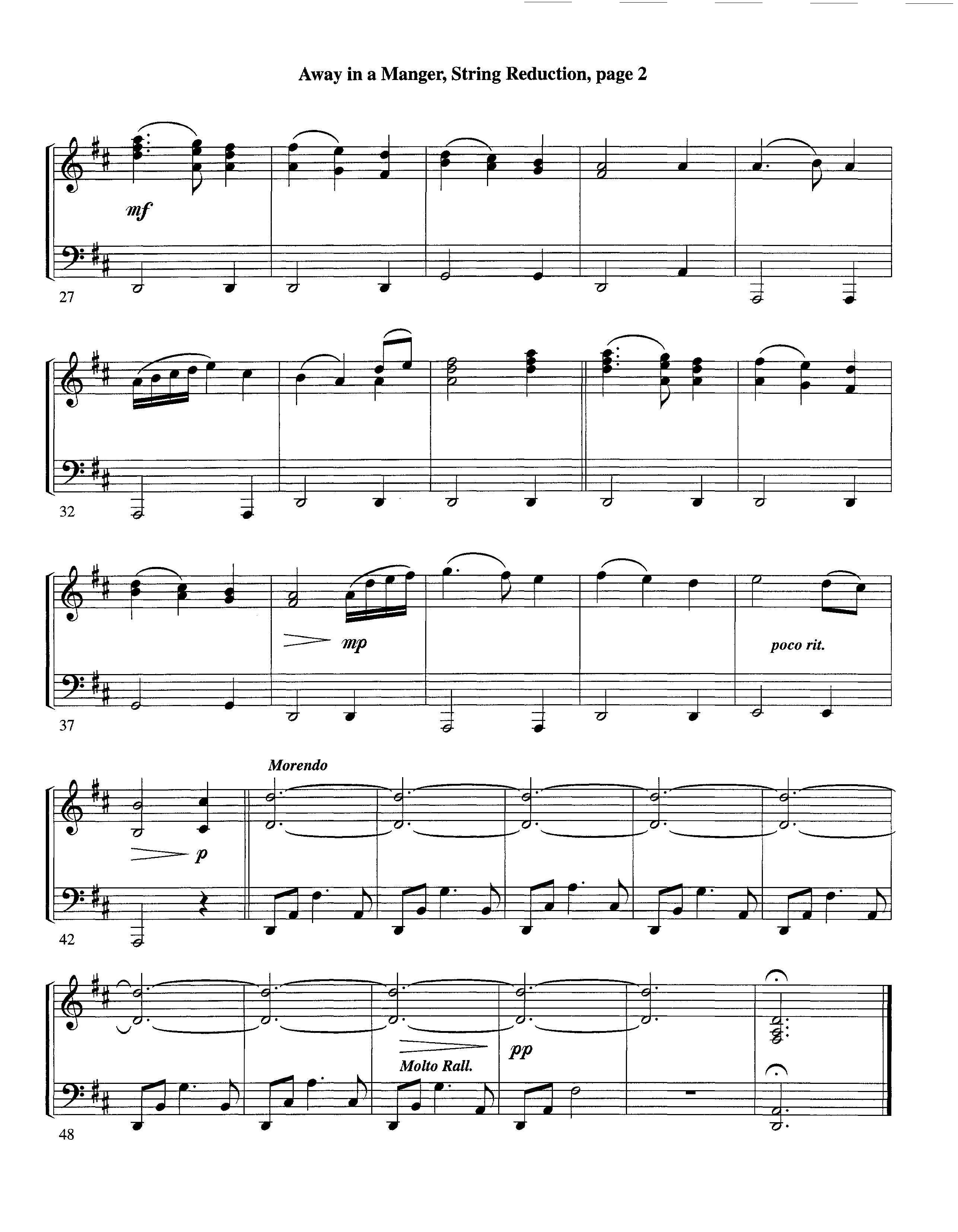 Away In A Manger (Instrumental) String Reduction (Lifeway Worship / Arr. Ed Hogan)