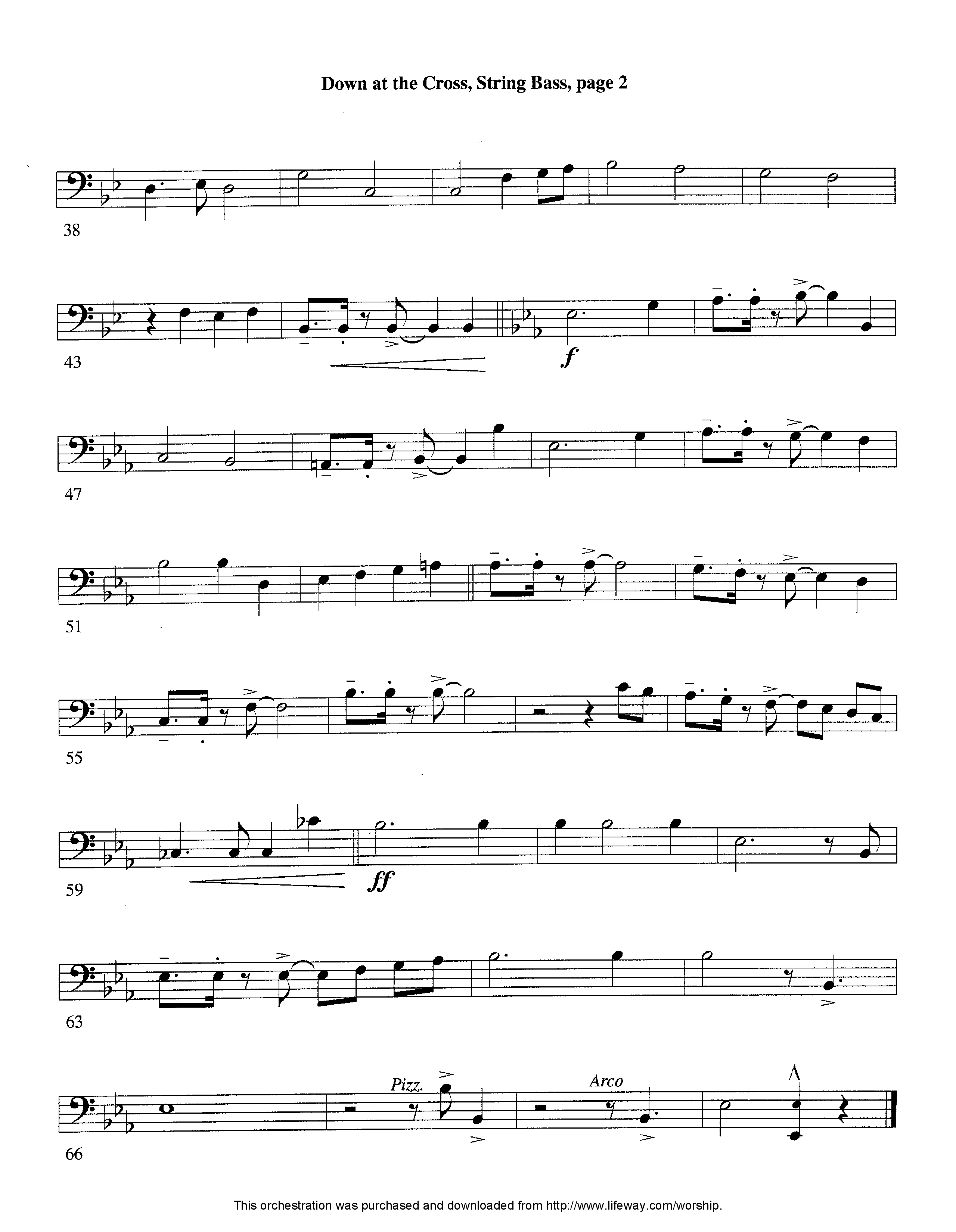 Down At The Cross (Instrumental) Double Bass (Lifeway Worship / Arr. Ed Hogan)