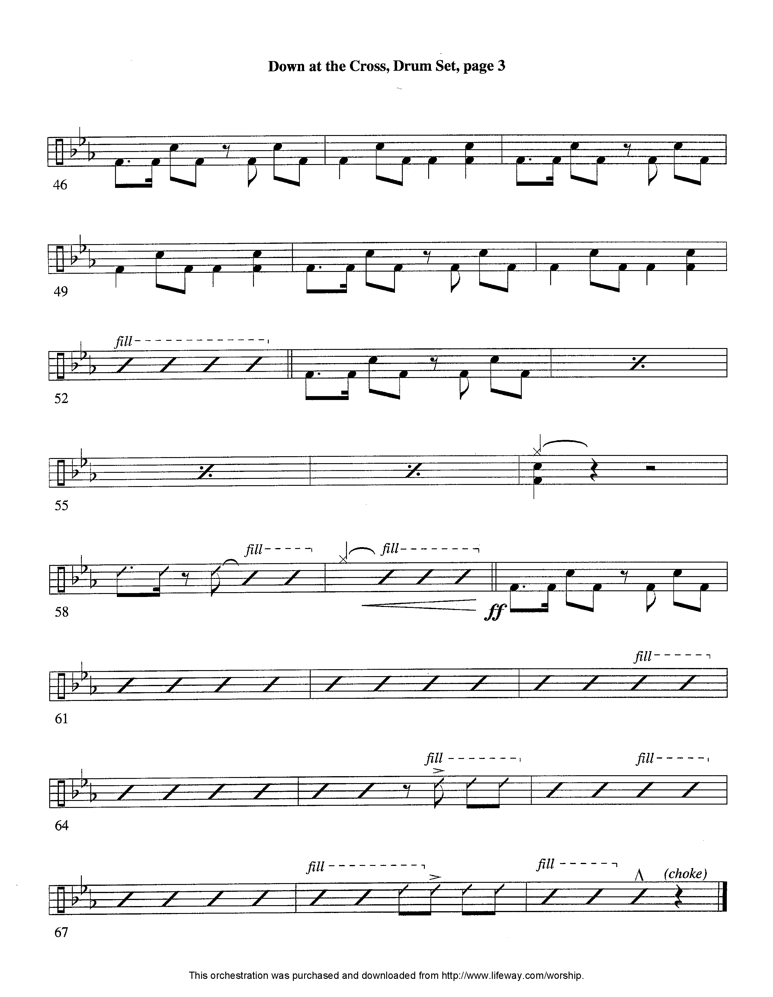 Down At The Cross (Instrumental) Drum Set (Lifeway Worship / Arr. Ed Hogan)