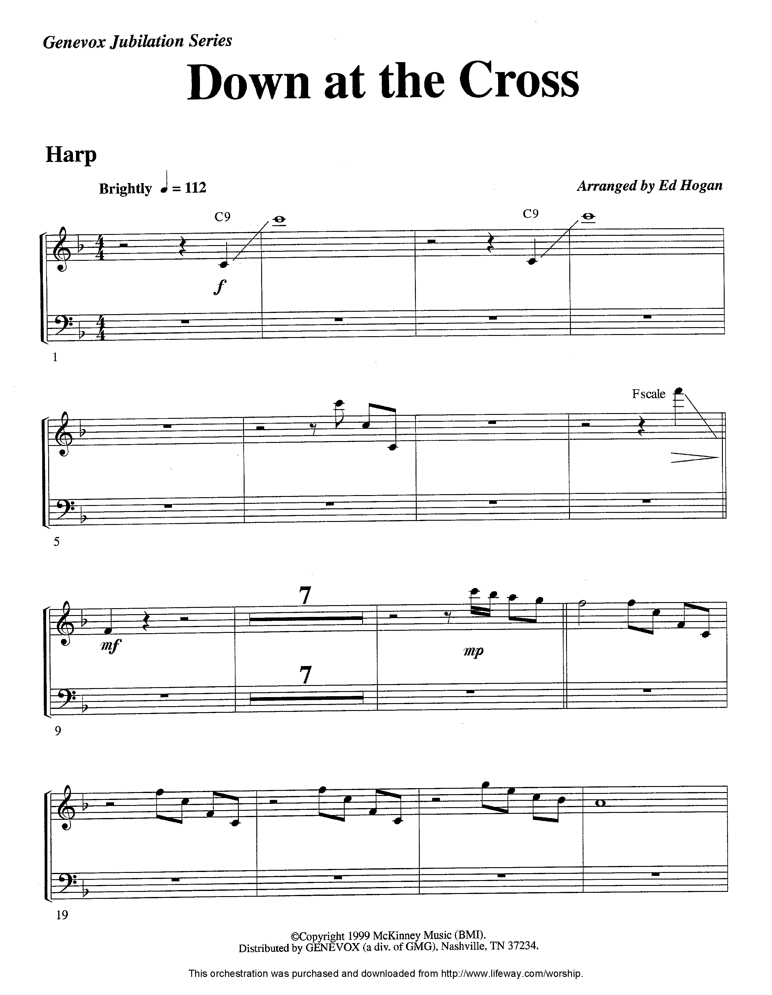 Down At The Cross (Instrumental) Harp (Lifeway Worship / Arr. Ed Hogan)