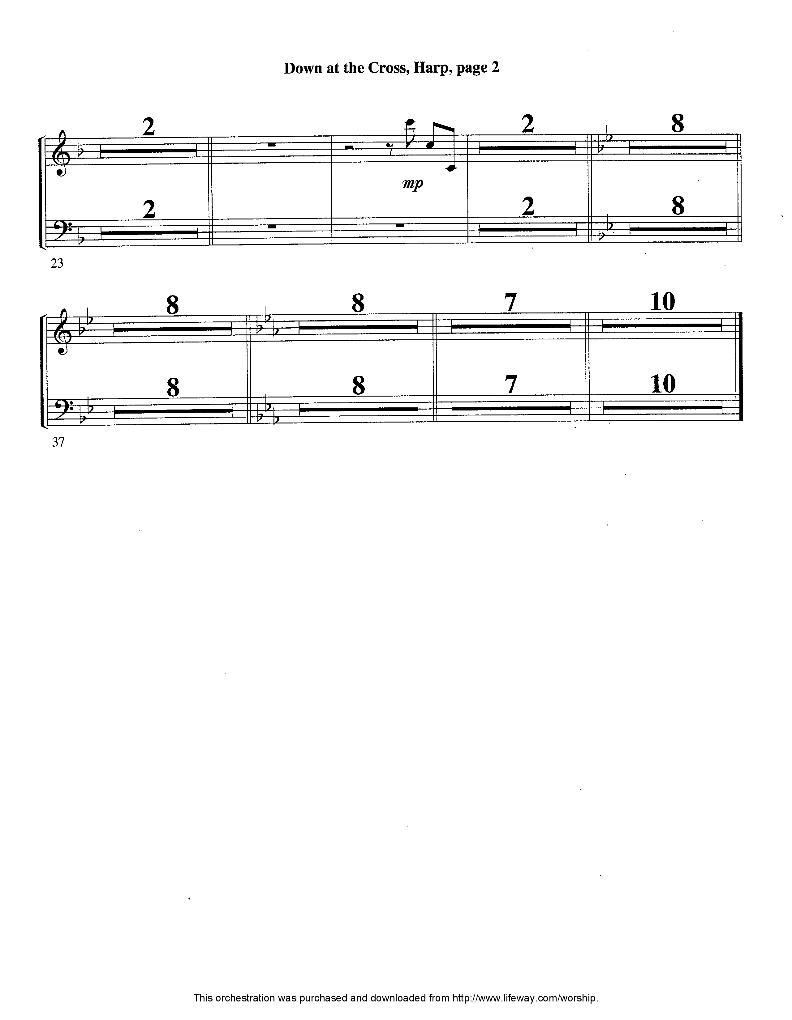Down At The Cross (Instrumental) Harp (Lifeway Worship / Arr. Ed Hogan)