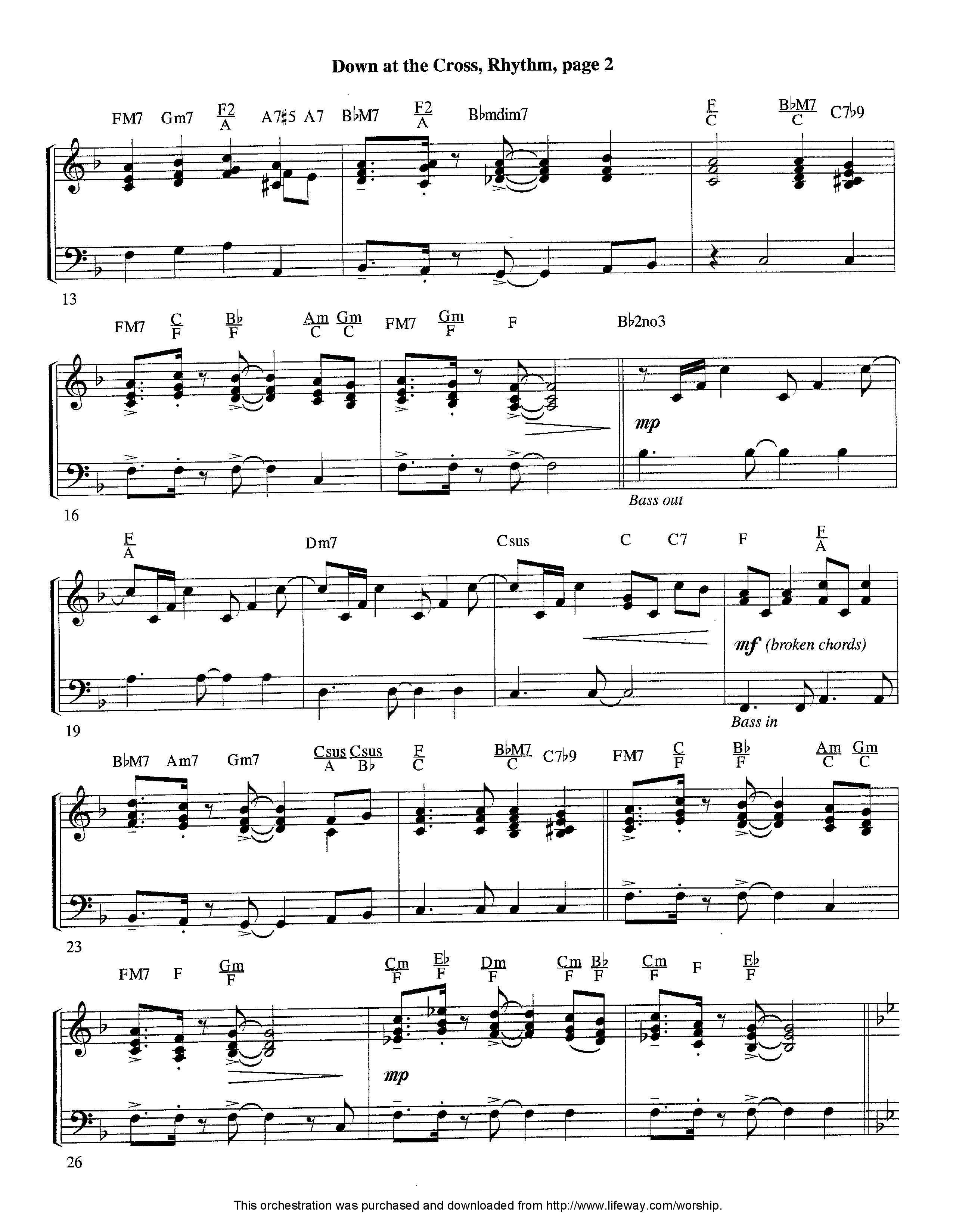 Down At The Cross (Instrumental) Piano/Rhythm (Lifeway Worship / Arr. Ed Hogan)