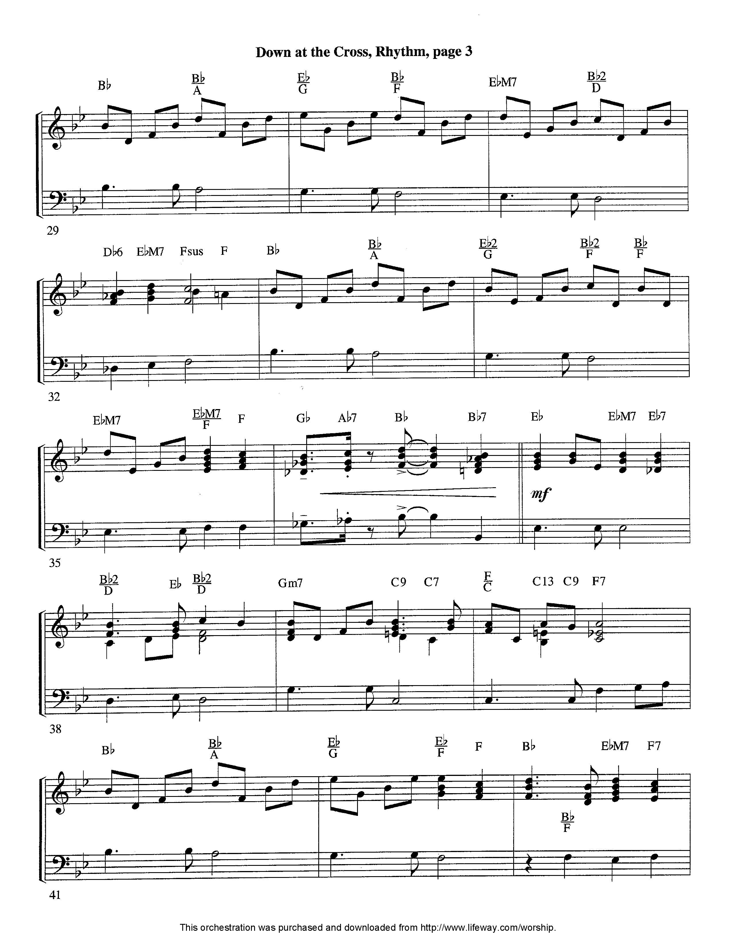 Down At The Cross (Instrumental) Piano/Rhythm (Lifeway Worship / Arr. Ed Hogan)