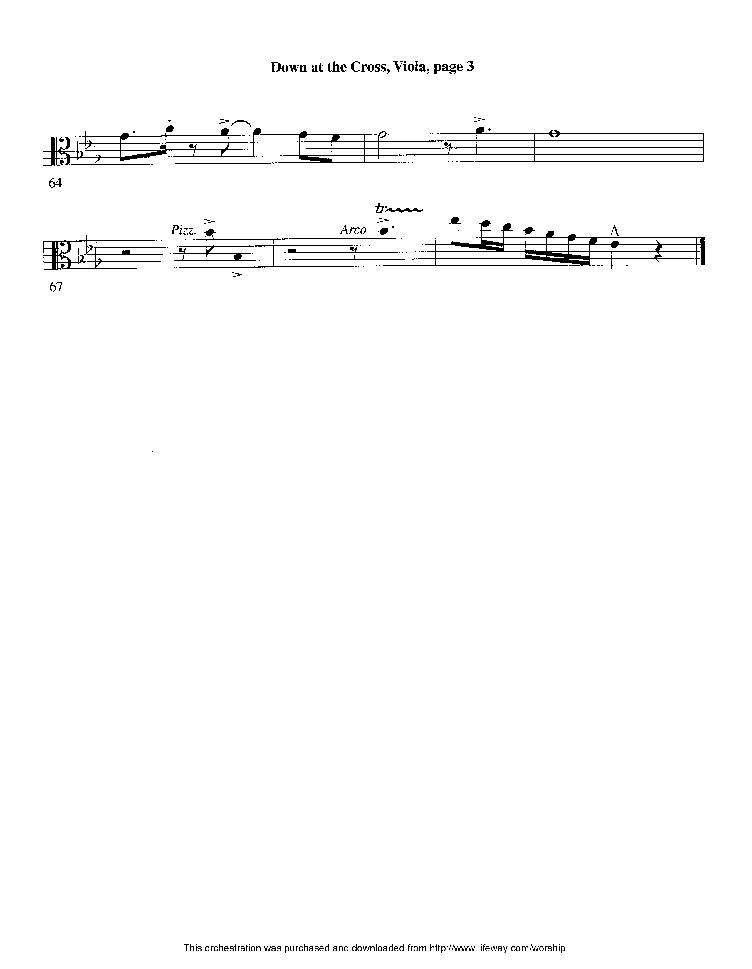 Down At The Cross (Instrumental) Viola (Lifeway Worship / Arr. Ed Hogan)