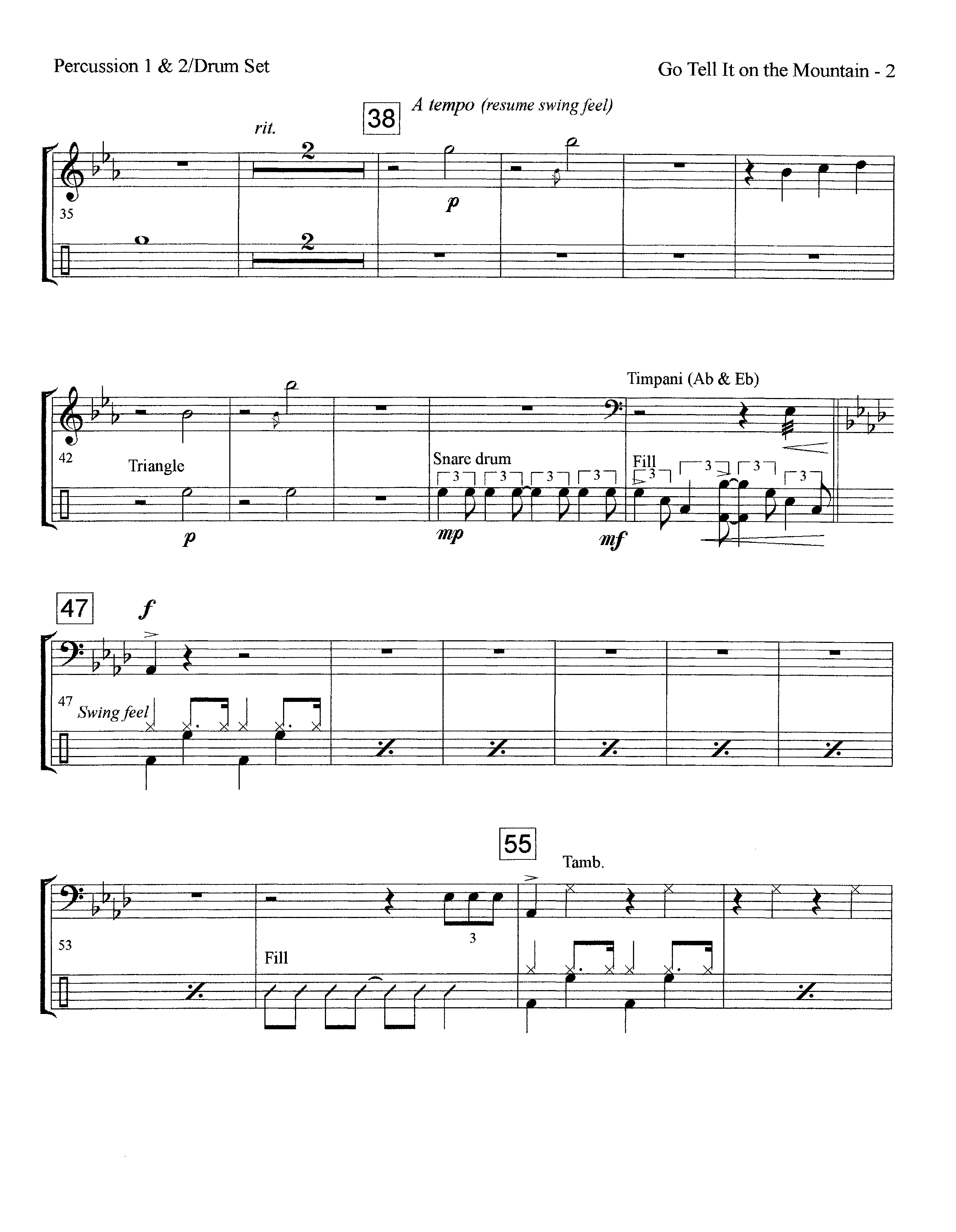 Go Tell It On The Mountain (Instrumental) Percussion (Lifeway Worship / Arr. David Winkler)