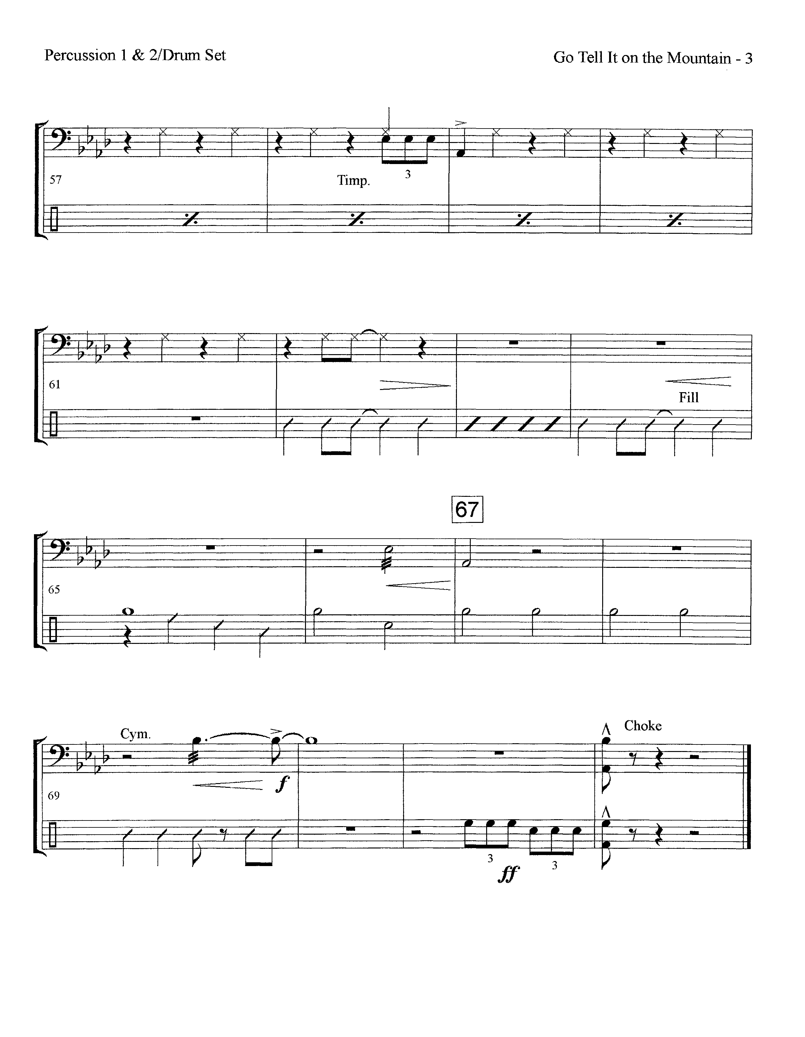 Go Tell It On The Mountain (Instrumental) Percussion (Lifeway Worship / Arr. David Winkler)