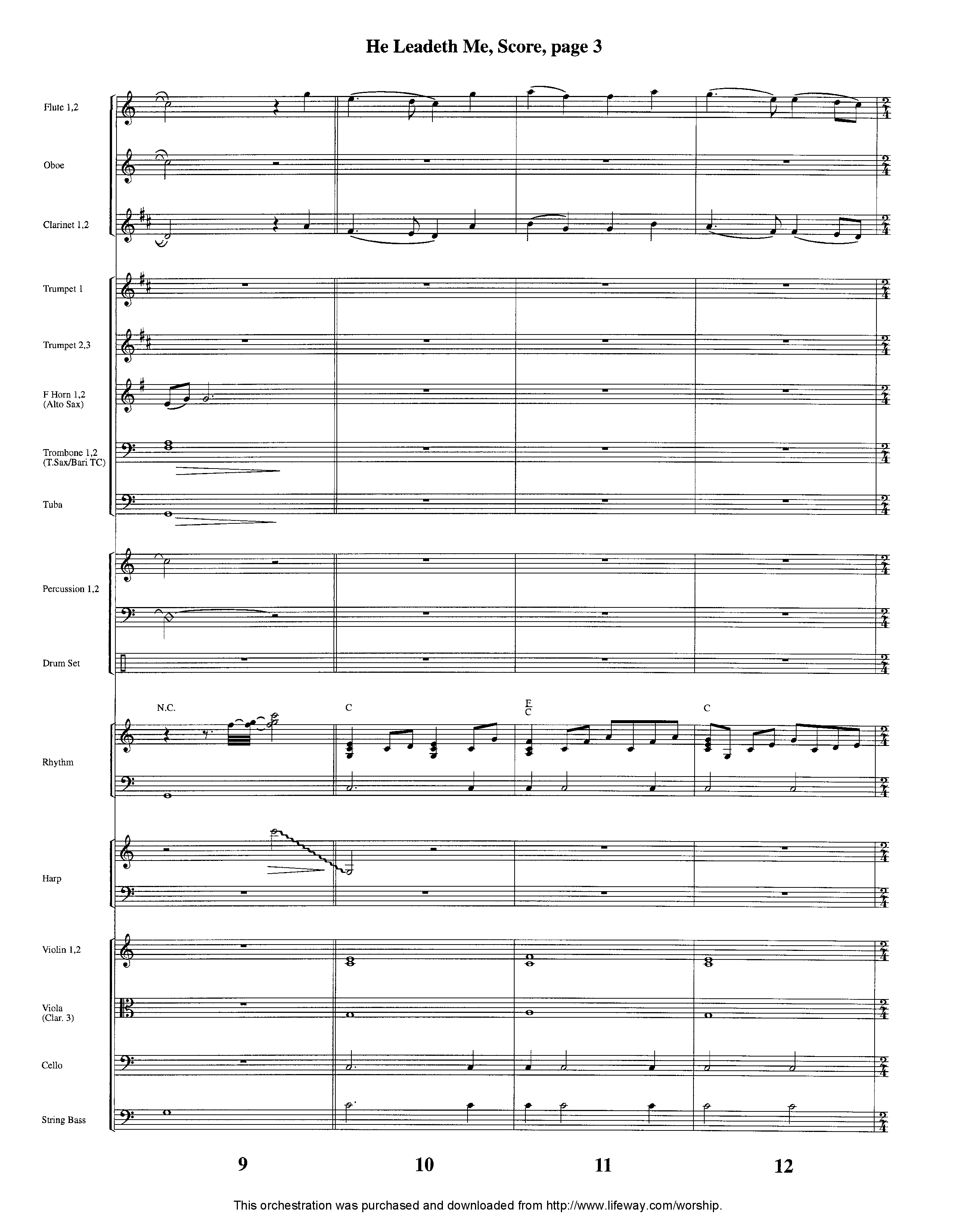 He Leadeth Me (Instrumental) Orchestration (Lifeway Worship / Arr. Jeff Cranfill)