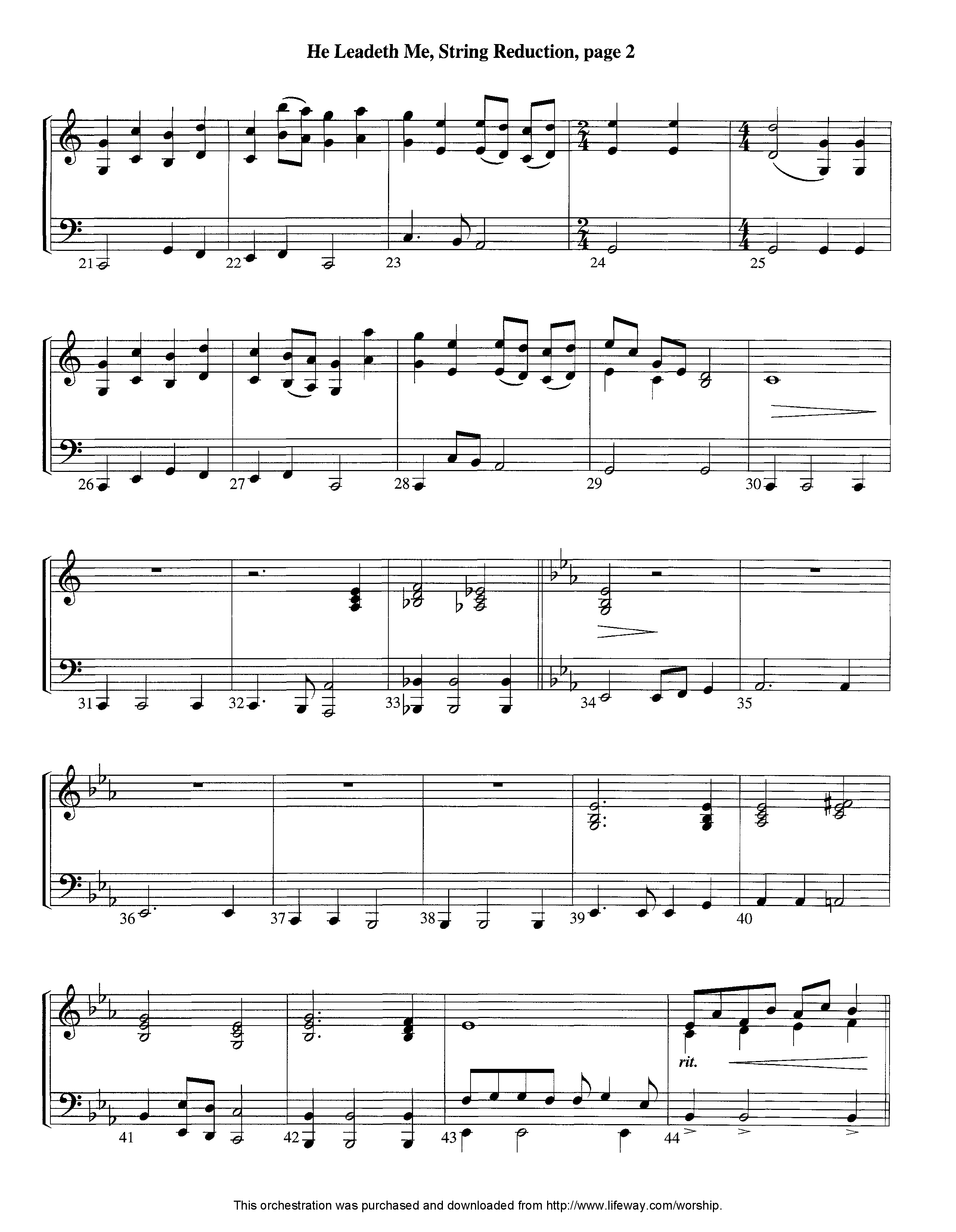 He Leadeth Me (Instrumental) String Reduction (Lifeway Worship / Arr. Jeff Cranfill)