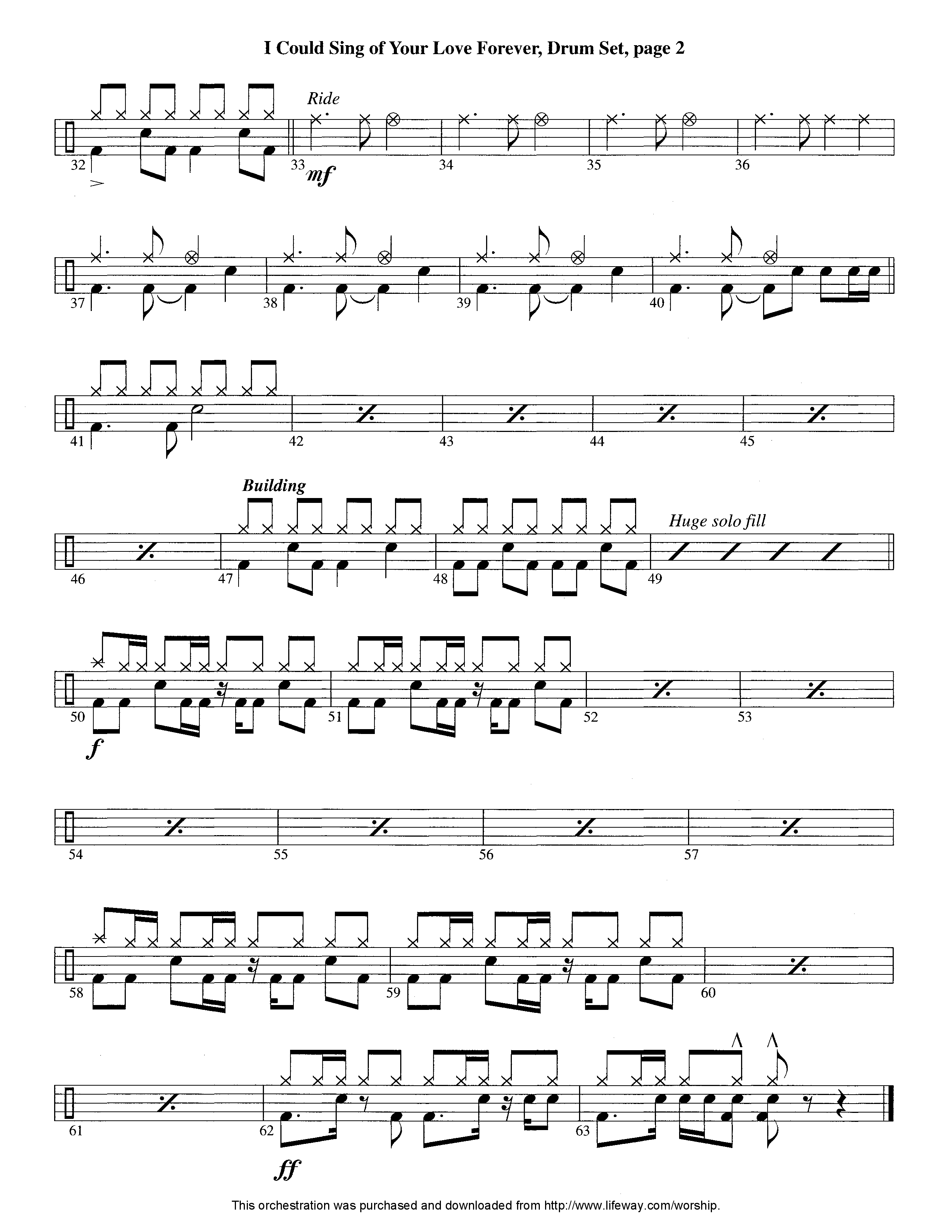 I Could Sing Of Your Love Forever (Instrumental) Drum Set (Lifeway Worship / Arr. Tom Payne)