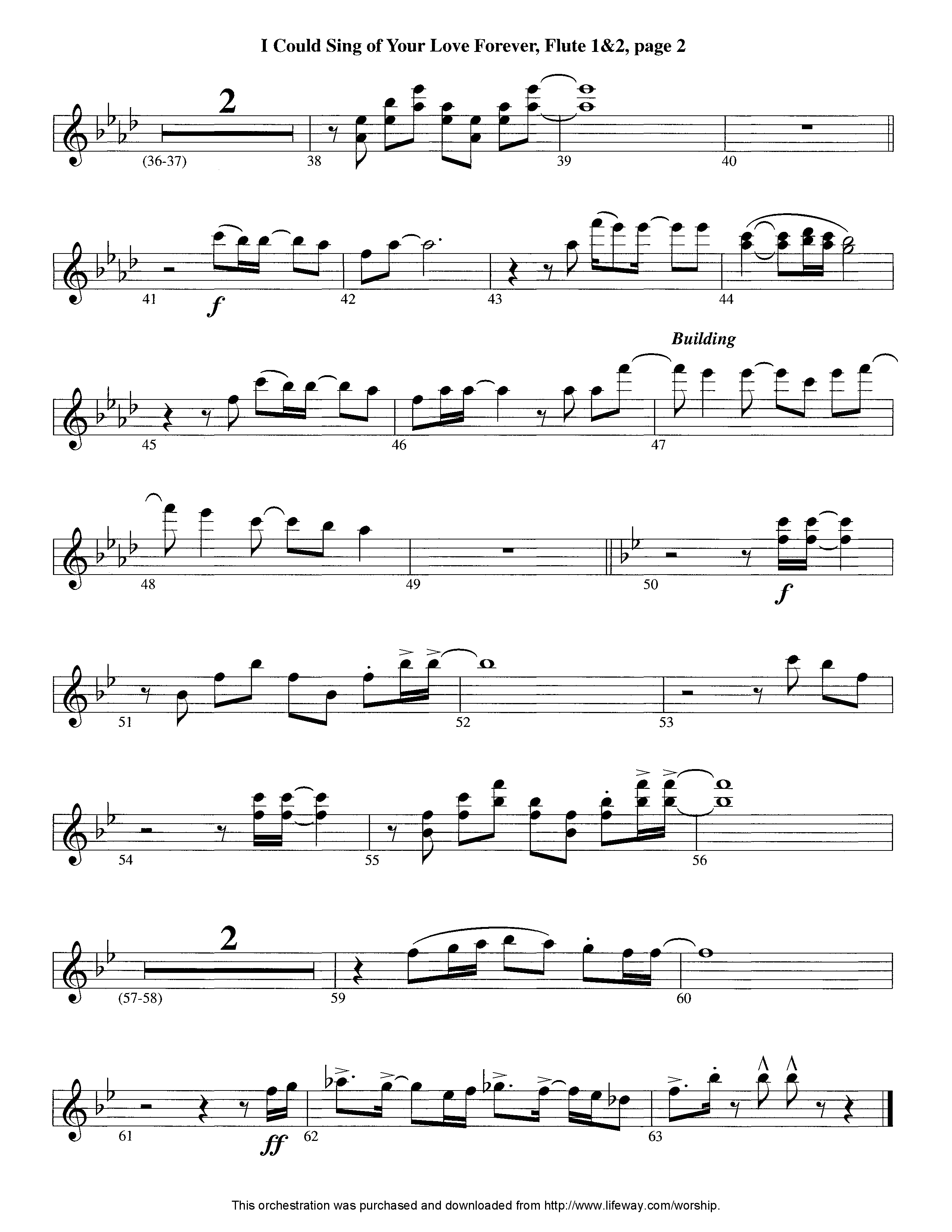 I Could Sing Of Your Love Forever (Instrumental) Flute 1/2 (Lifeway Worship / Arr. Tom Payne)