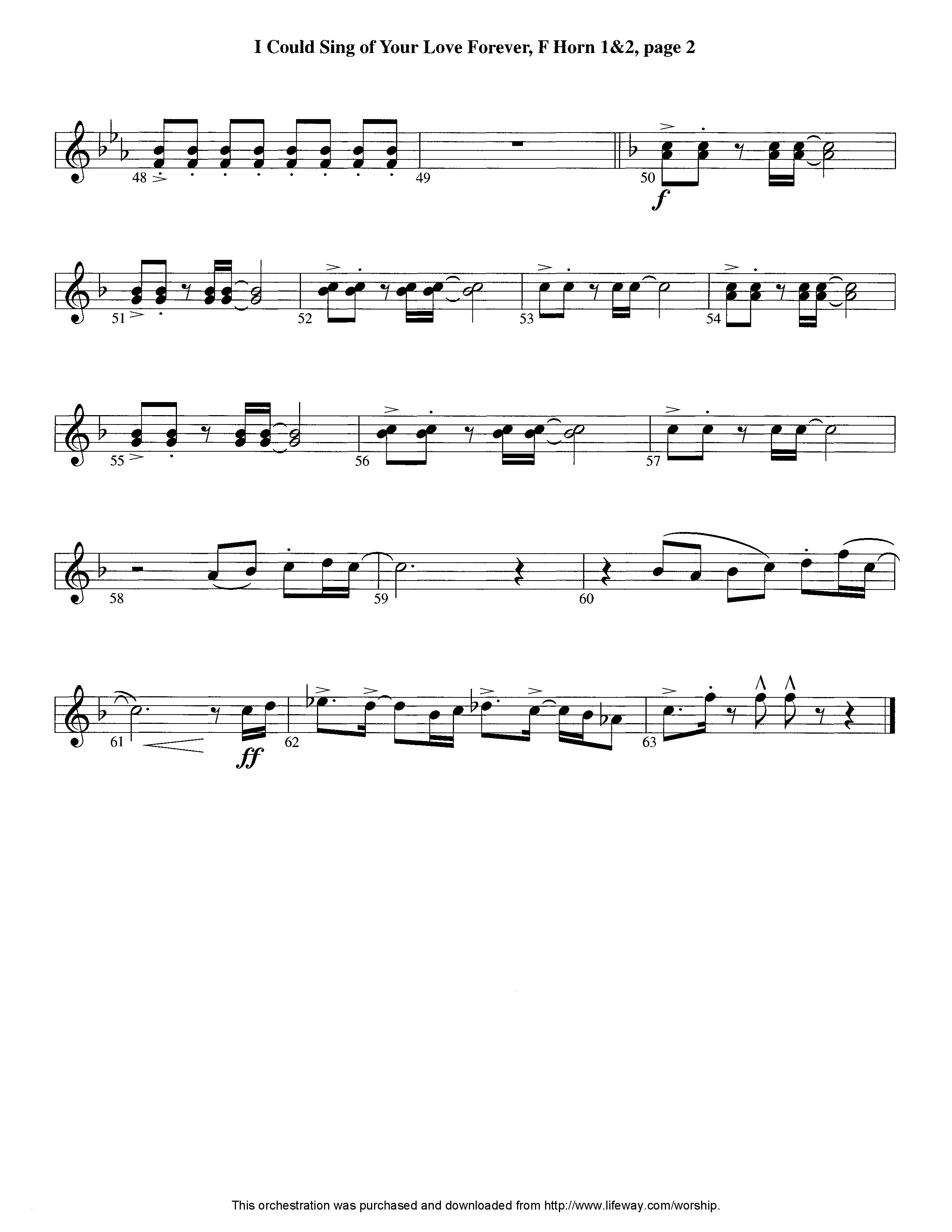 I Could Sing Of Your Love Forever (Instrumental) French Horn 1/2 (Lifeway Worship / Arr. Tom Payne)