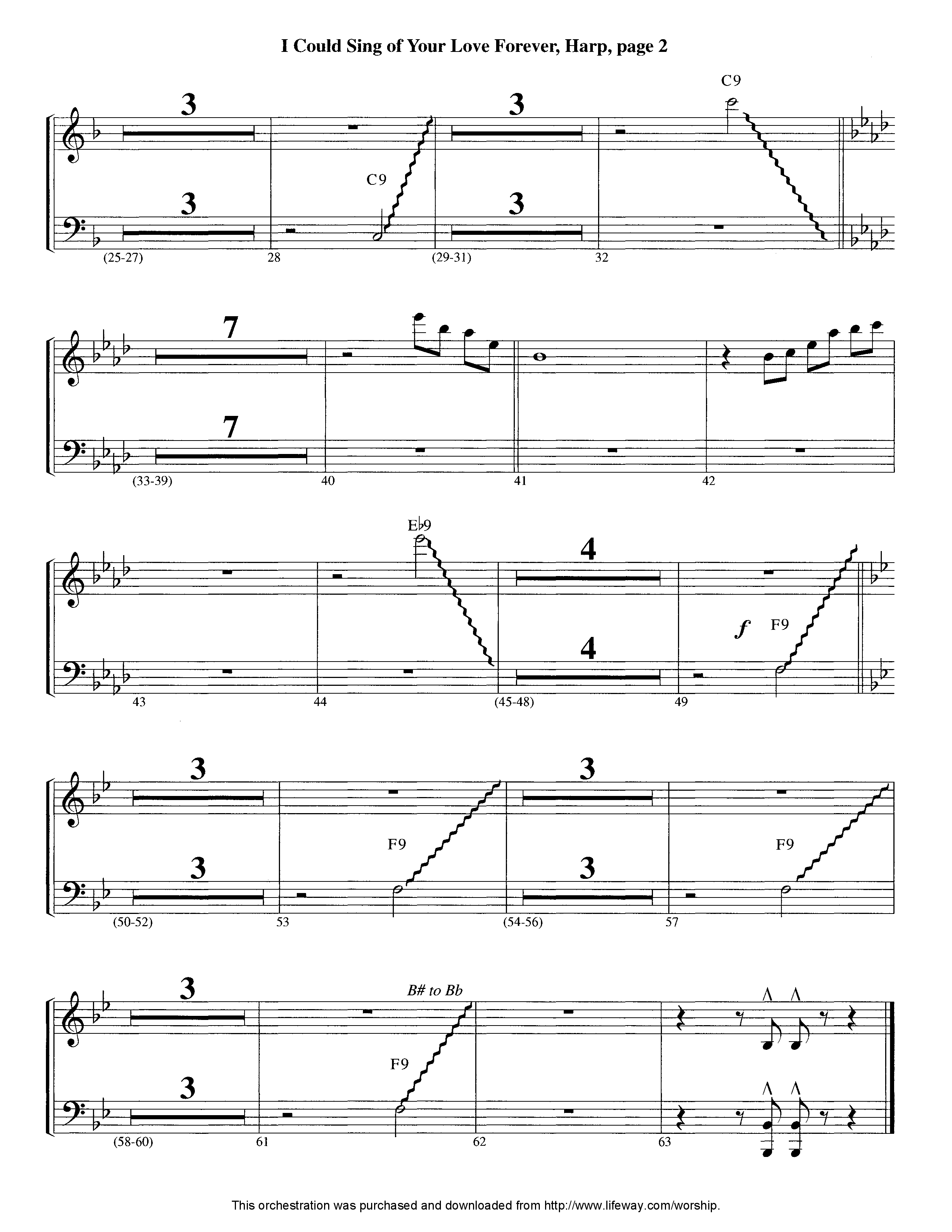 I Could Sing Of Your Love Forever (Instrumental) Harp (Lifeway Worship / Arr. Tom Payne)