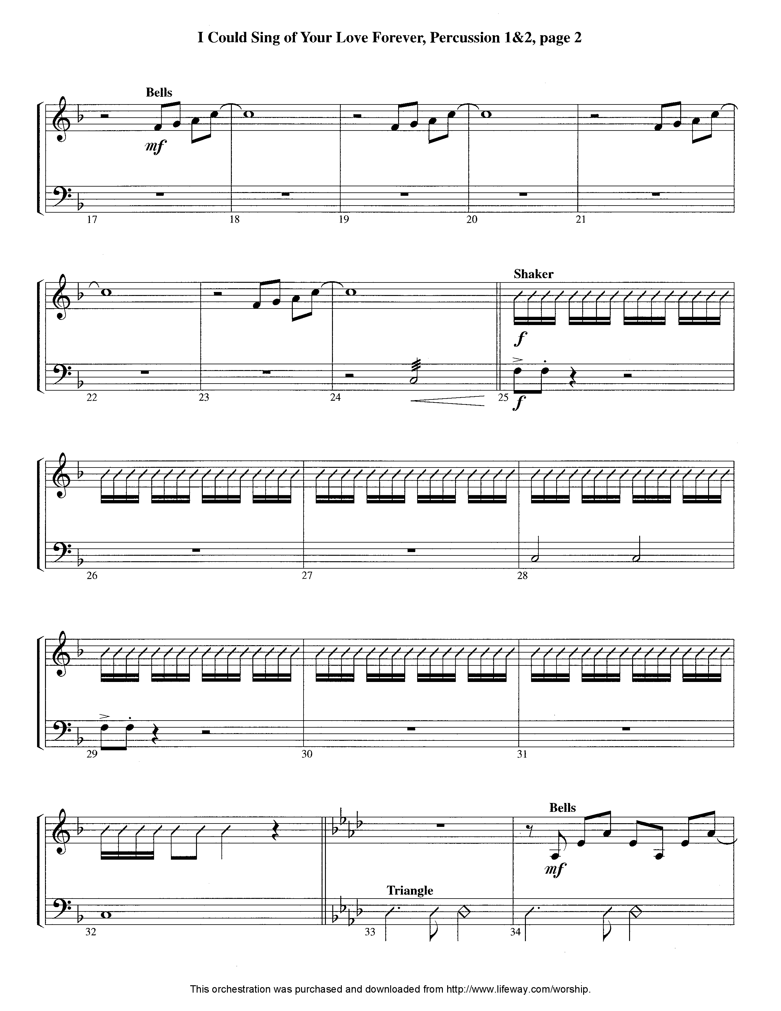 I Could Sing Of Your Love Forever (Instrumental) Percussion 1/2 (Lifeway Worship / Arr. Tom Payne)