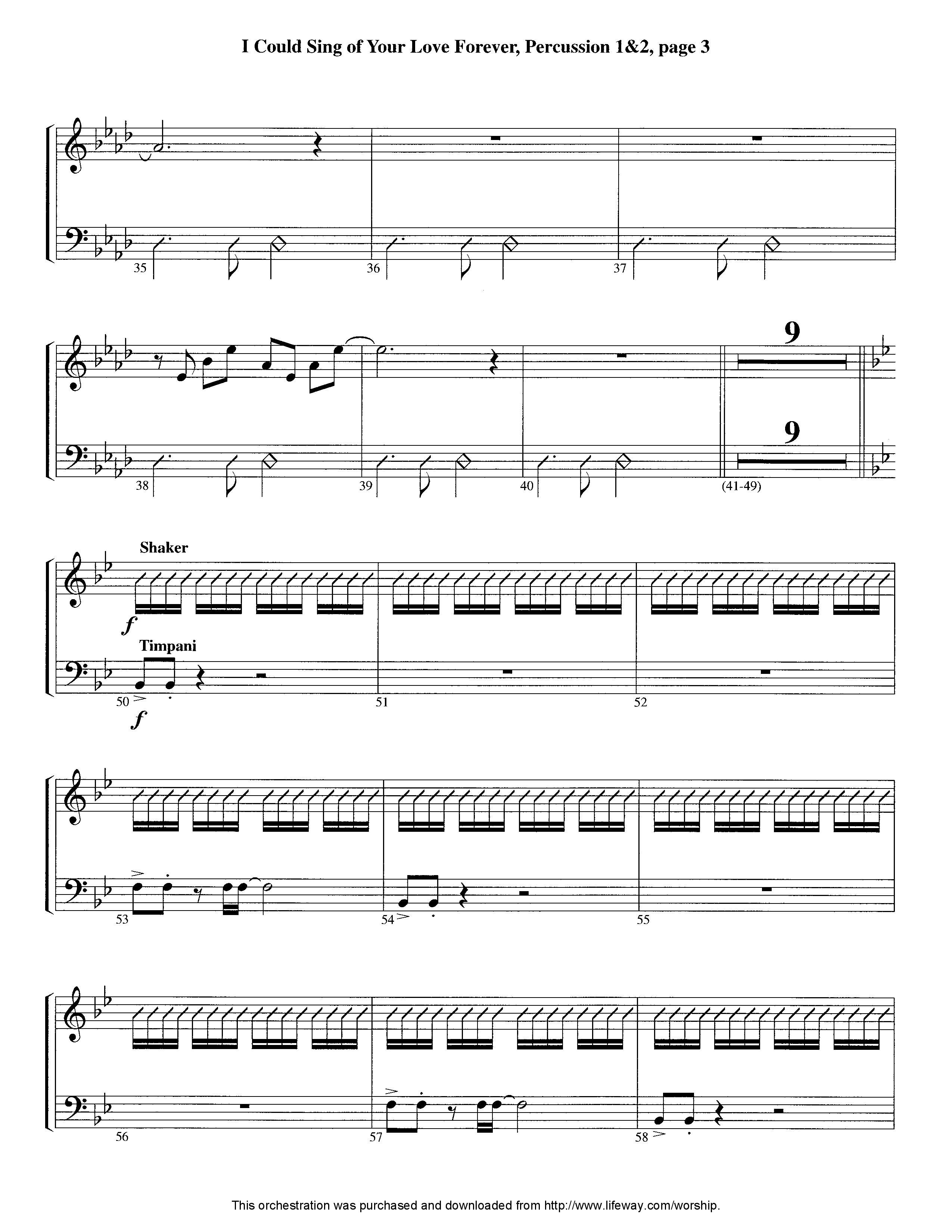 I Could Sing Of Your Love Forever (Instrumental) Percussion 1/2 (Lifeway Worship / Arr. Tom Payne)