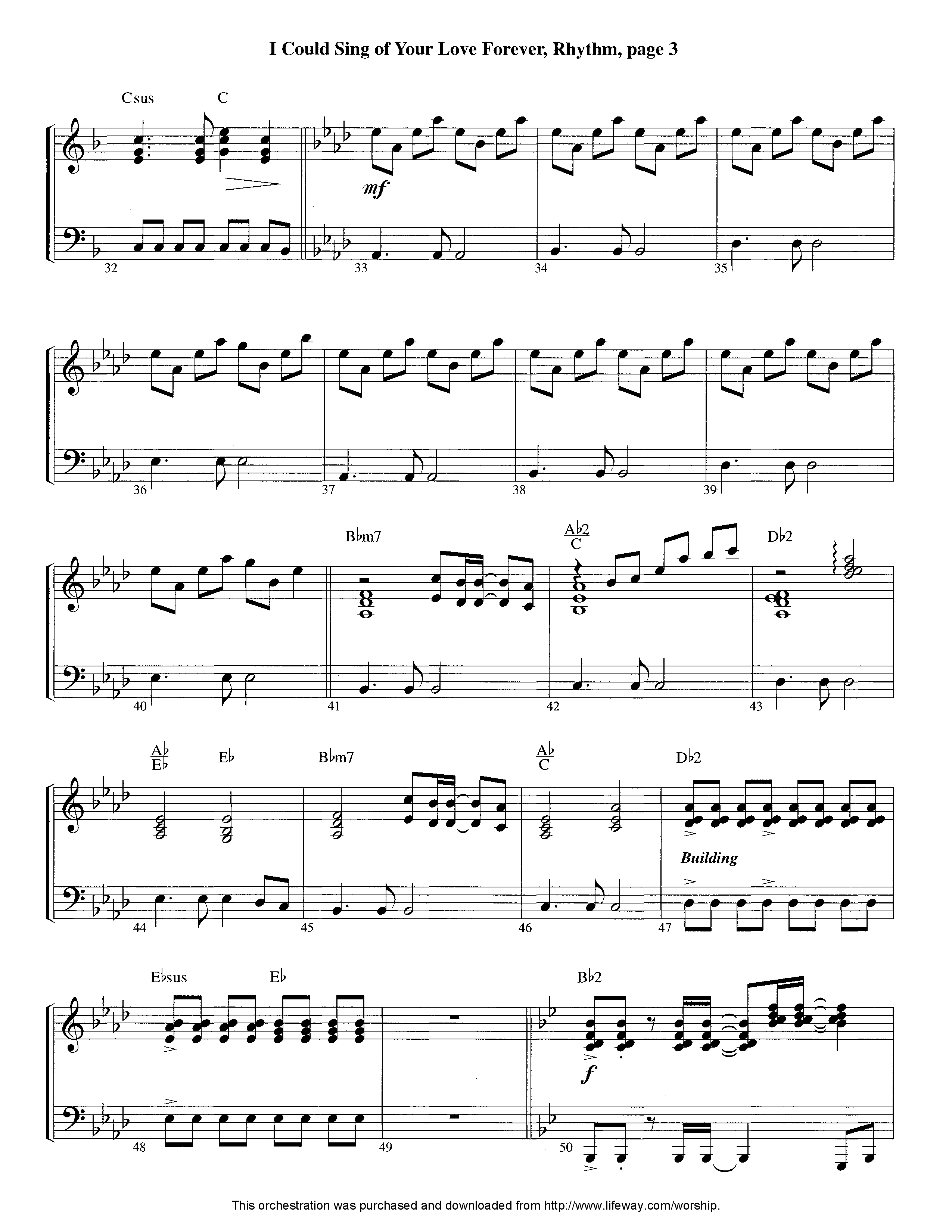 I Could Sing Of Your Love Forever (Instrumental) Rhythm Chart (Lifeway Worship / Arr. Tom Payne)