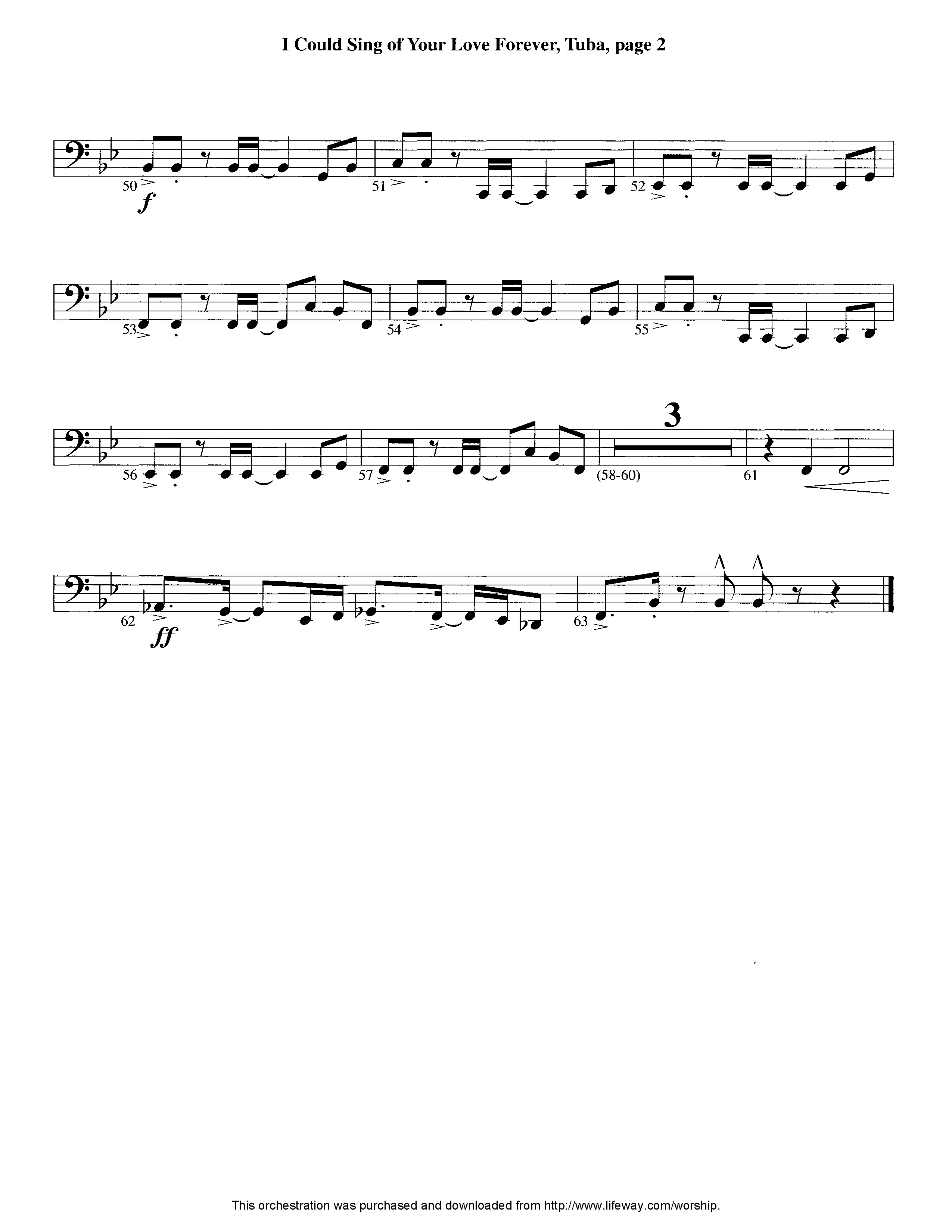 I Could Sing Of Your Love Forever (Instrumental) Tuba (Lifeway Worship / Arr. Tom Payne)