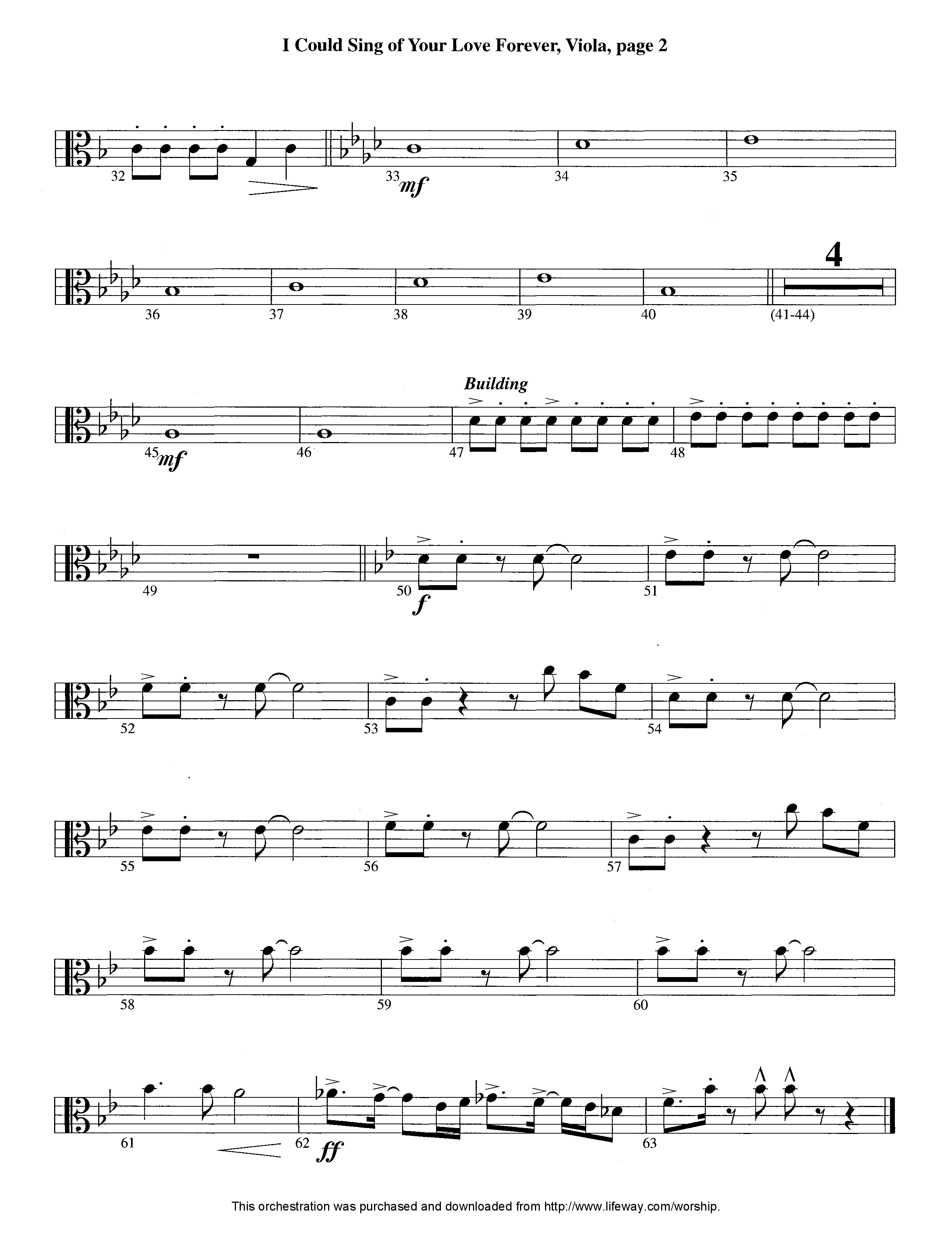 I Could Sing Of Your Love Forever (Instrumental) Viola (Lifeway Worship / Arr. Tom Payne)