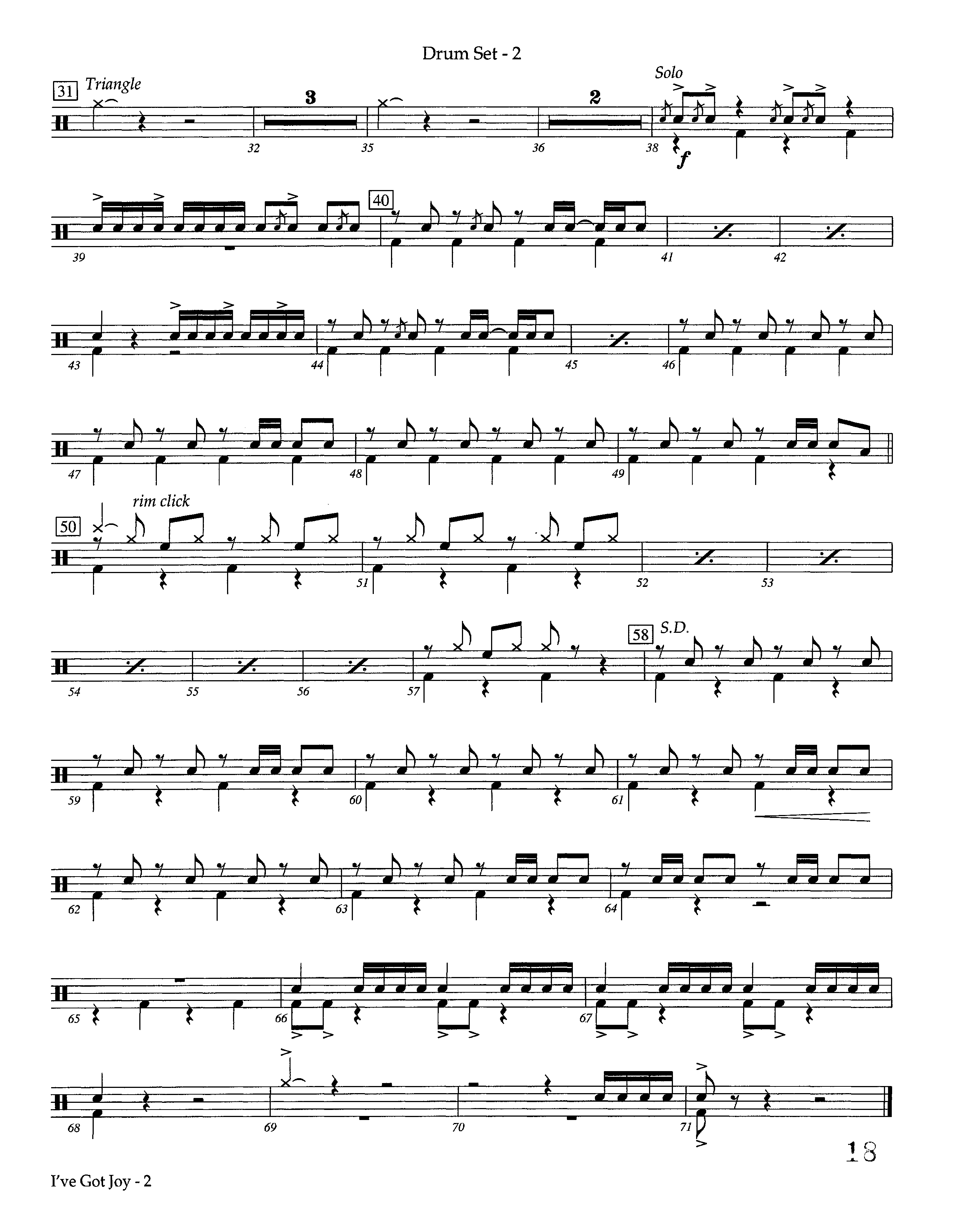 I've Got Joy (Instrumental) Drum Set (Lifeway Worship / Arr. David Winkler)