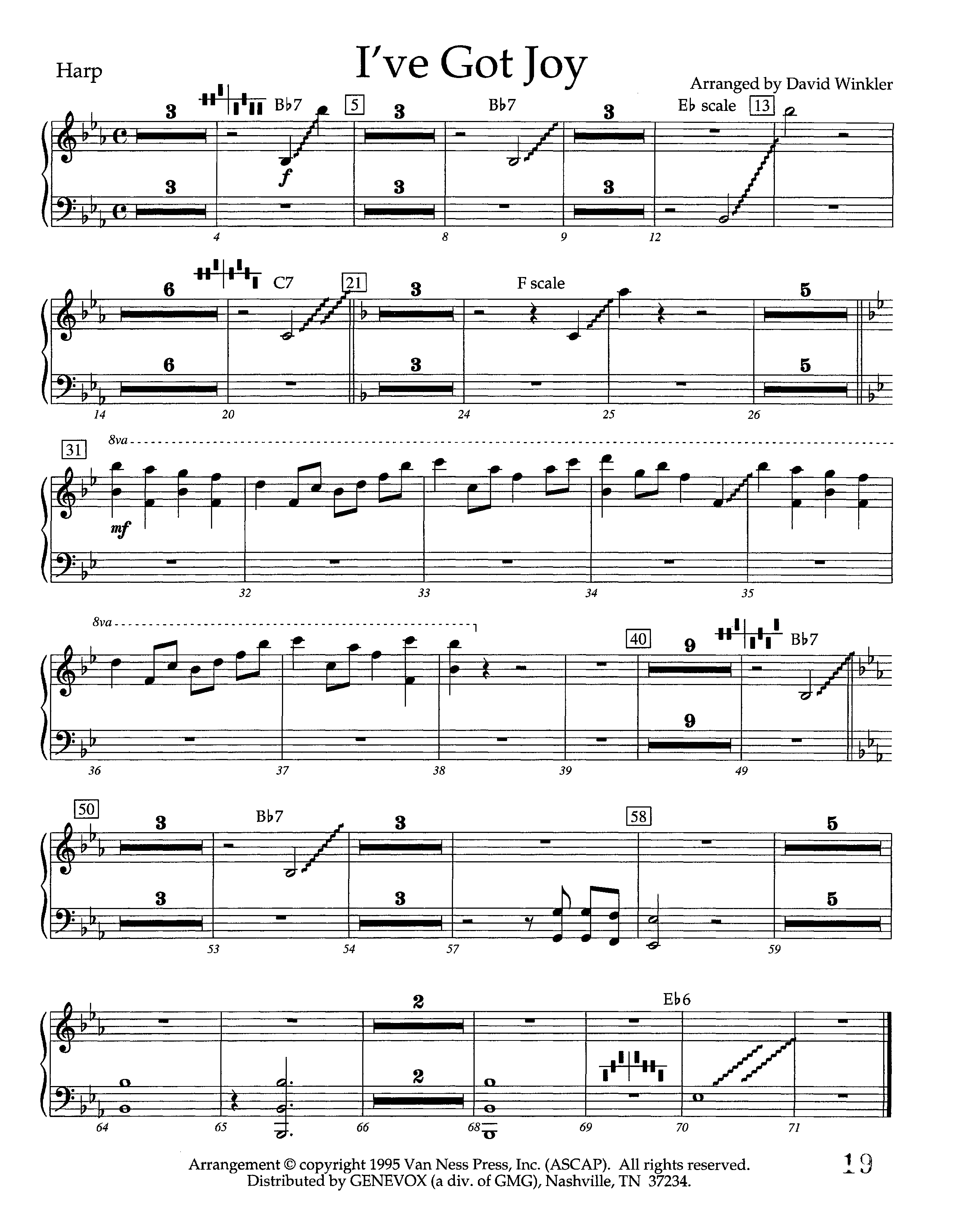 I've Got Joy (Instrumental) Harp (Lifeway Worship / Arr. David Winkler)