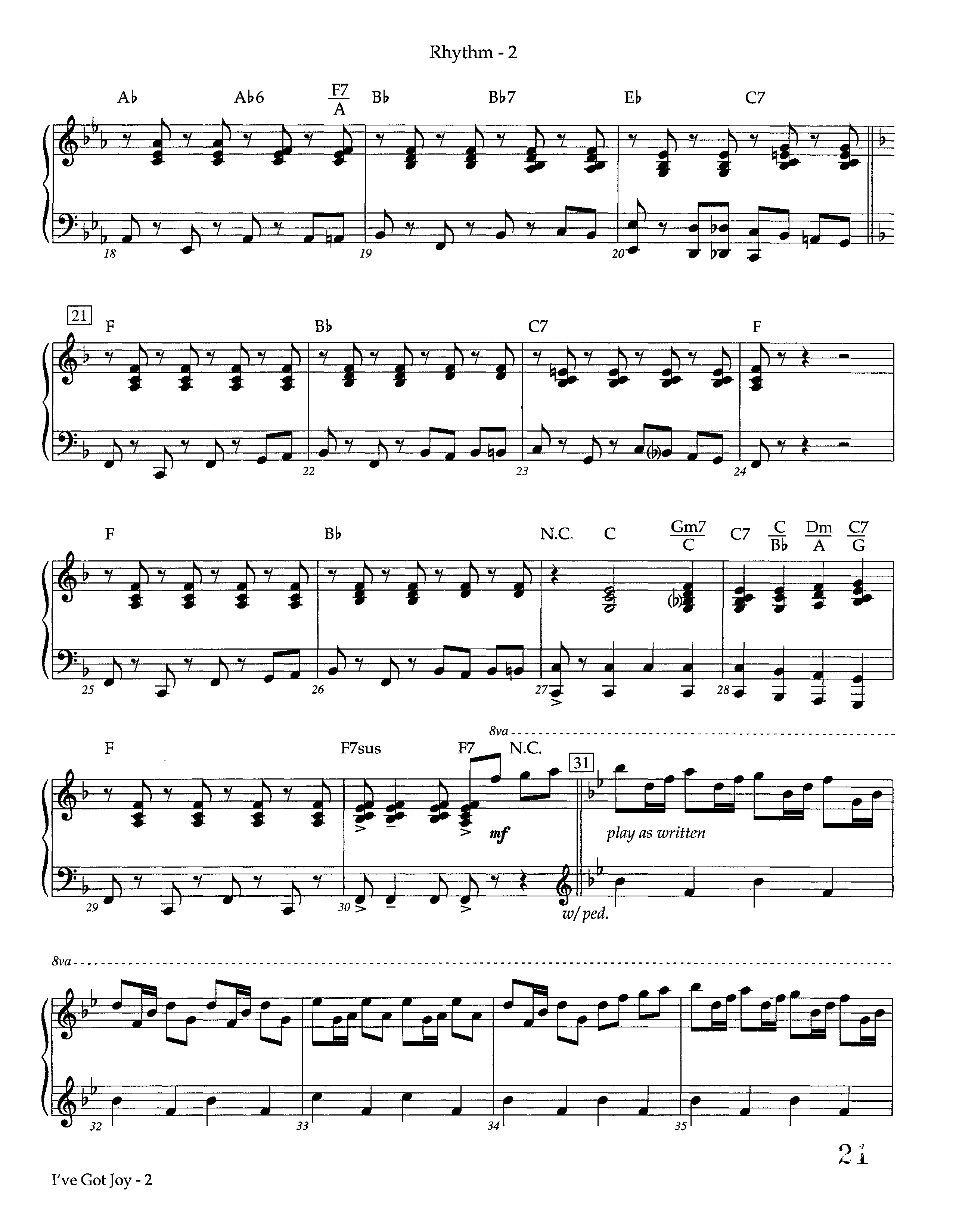 I've Got Joy (Instrumental) Piano/Rhythm (Lifeway Worship / Arr. David Winkler)