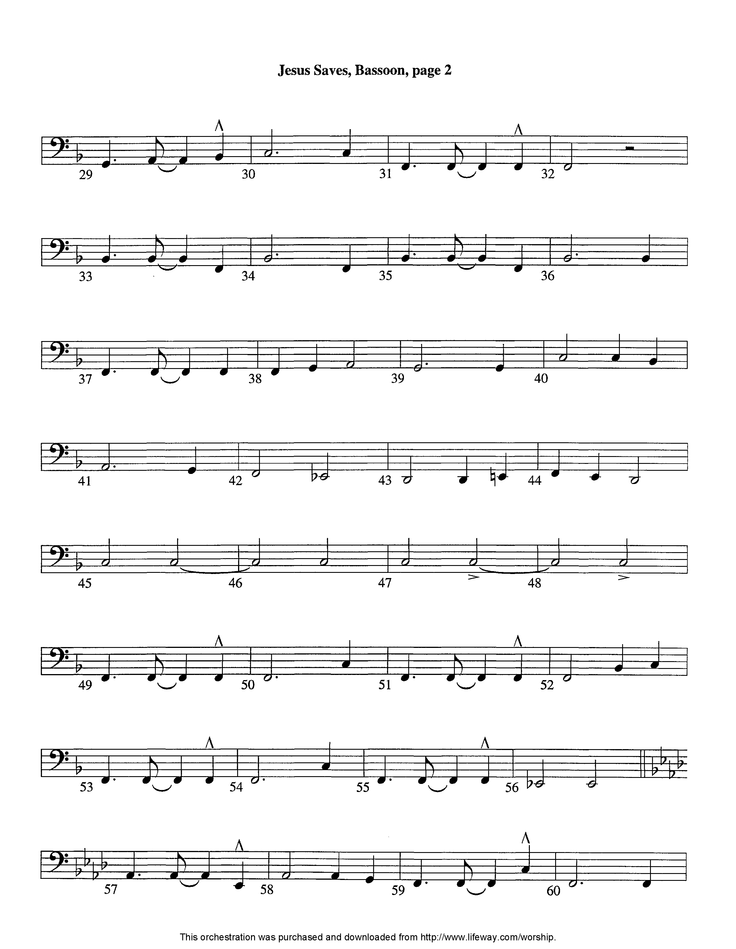 Jesus Saves (Instrumental) Bassoon (Lifeway Worship / Arr. Jeff Cranfill)