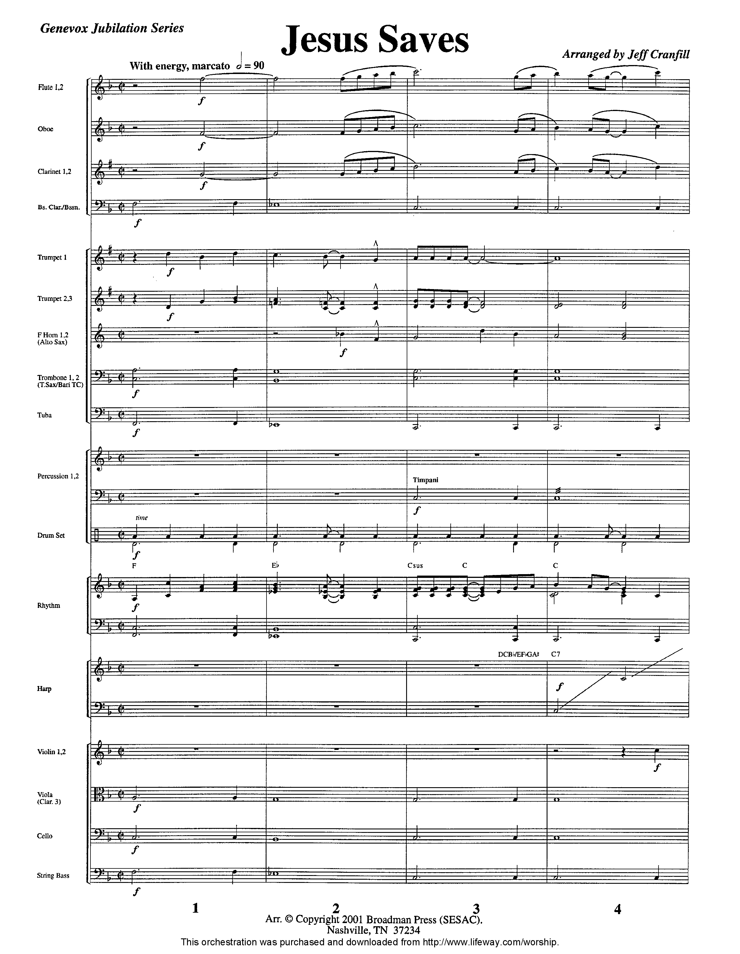 Jesus Saves (Instrumental) Orchestration (Lifeway Worship / Arr. Jeff Cranfill)