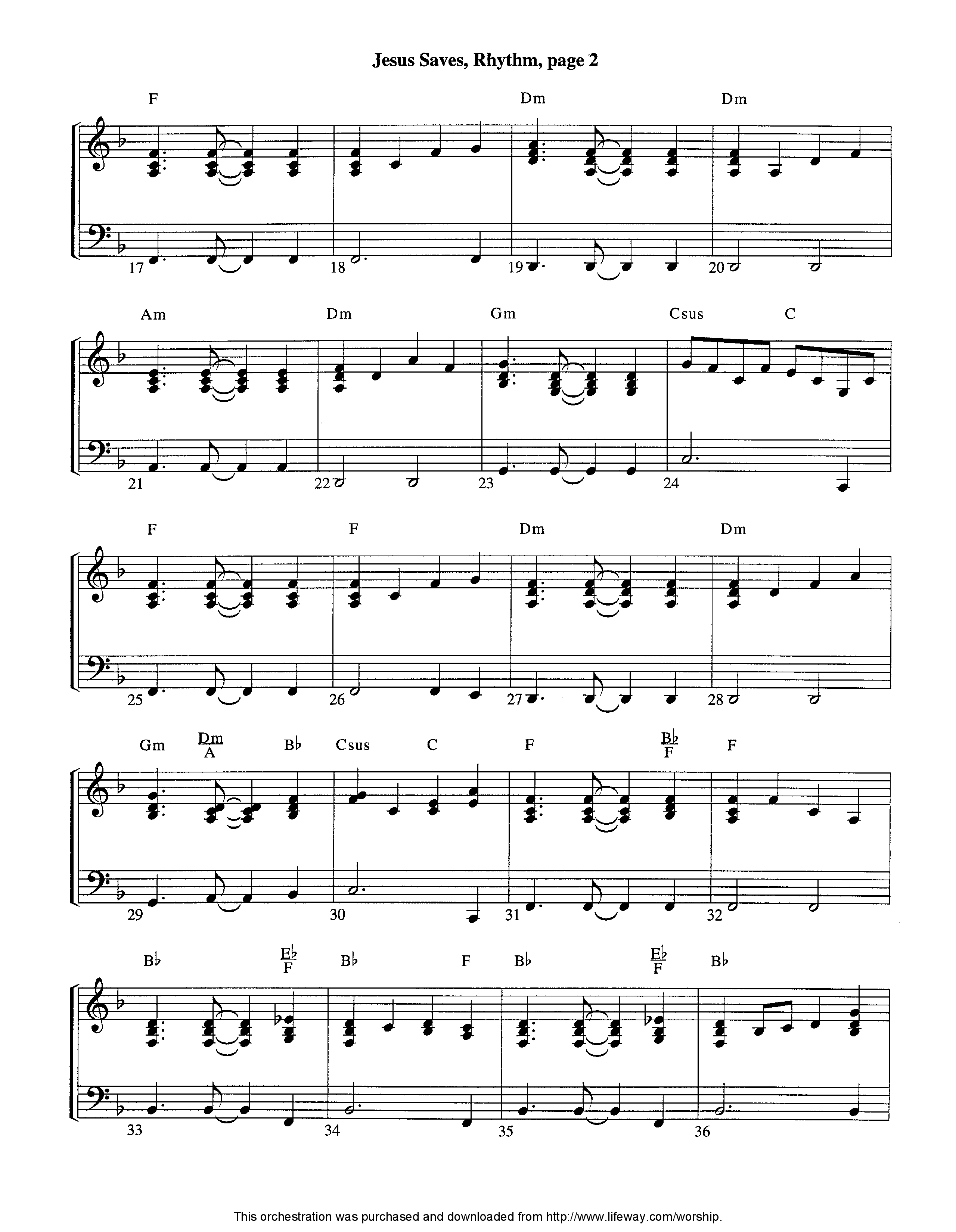 Jesus Saves (Instrumental) Piano/Rhythm (Lifeway Worship / Arr. Jeff Cranfill)