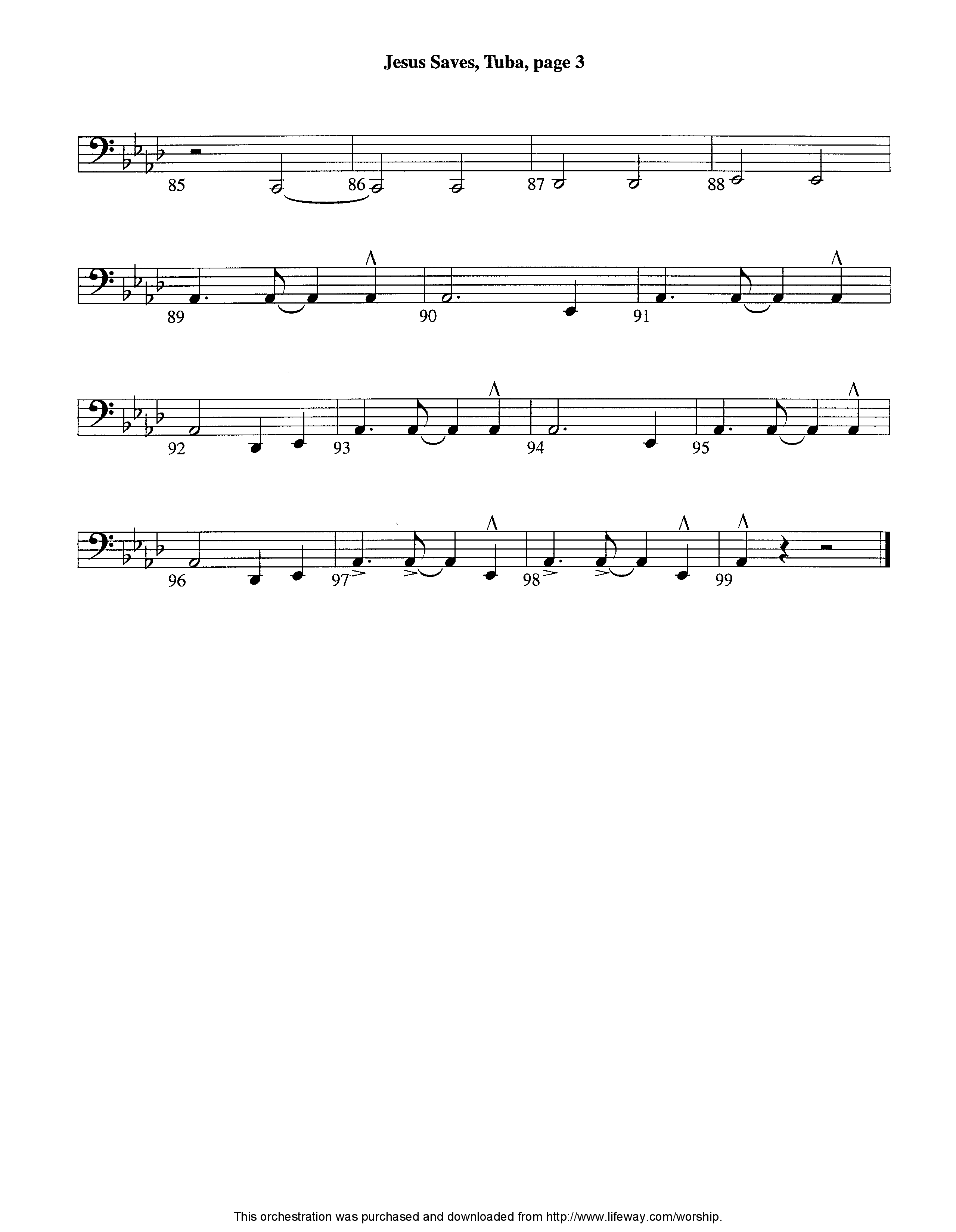 Jesus Saves (Instrumental) Tuba (Lifeway Worship / Arr. Jeff Cranfill)