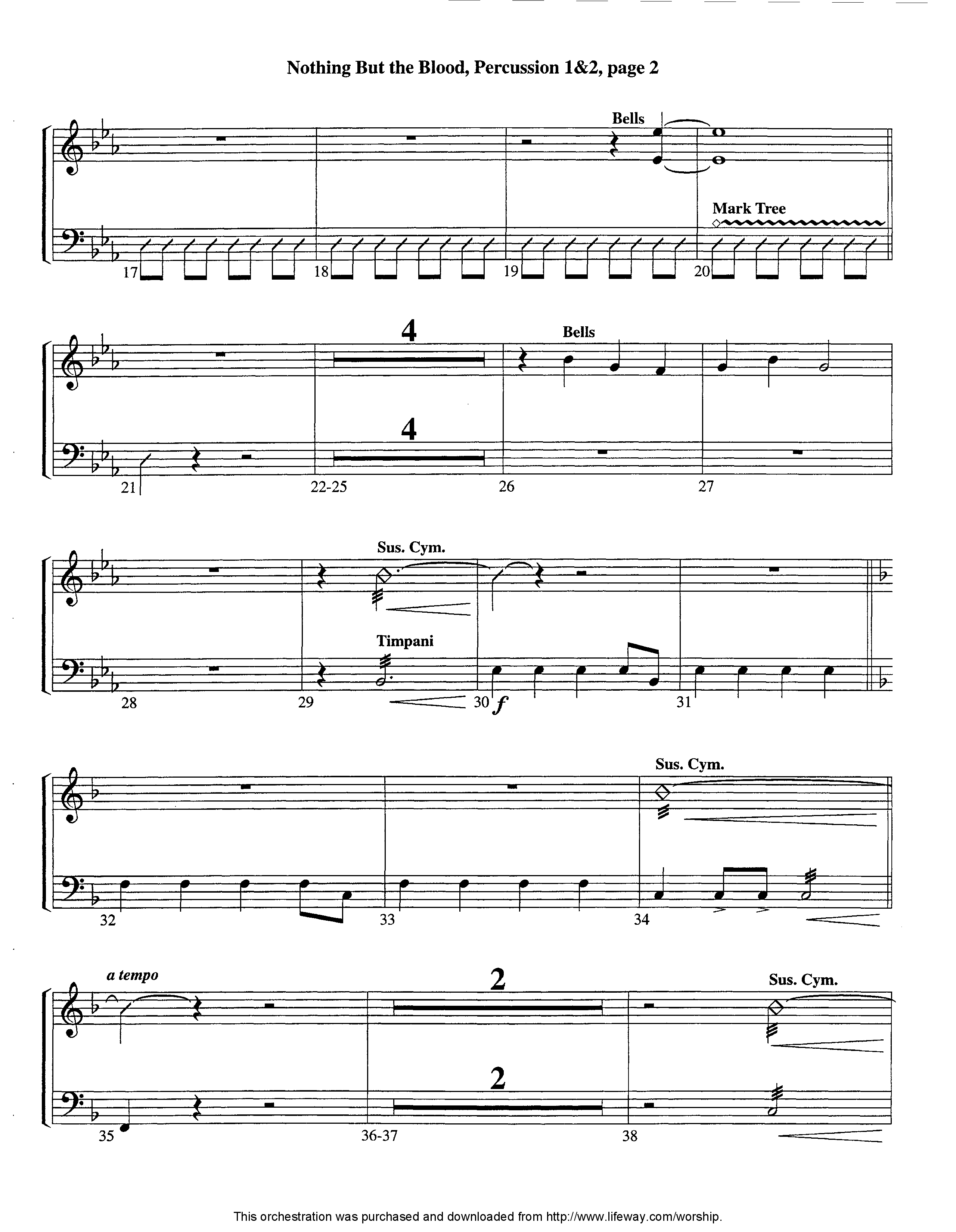 Nothing But The Blood (Instrumental) Percussion 1/2 (Lifeway Worship / Arr. Ed Dickinson)