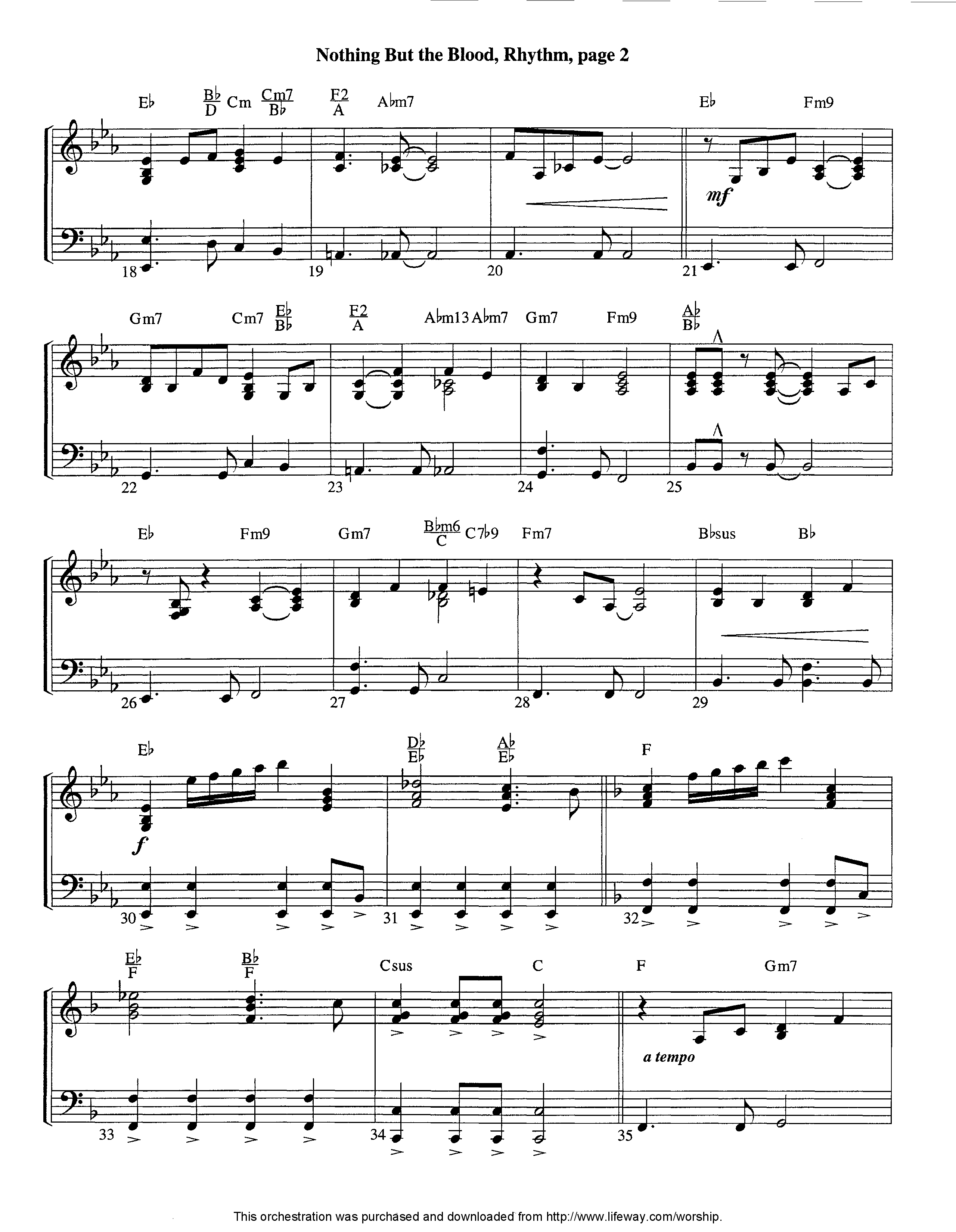 Nothing But The Blood (Instrumental) Piano/Rhythm (Lifeway Worship / Arr. Ed Dickinson)