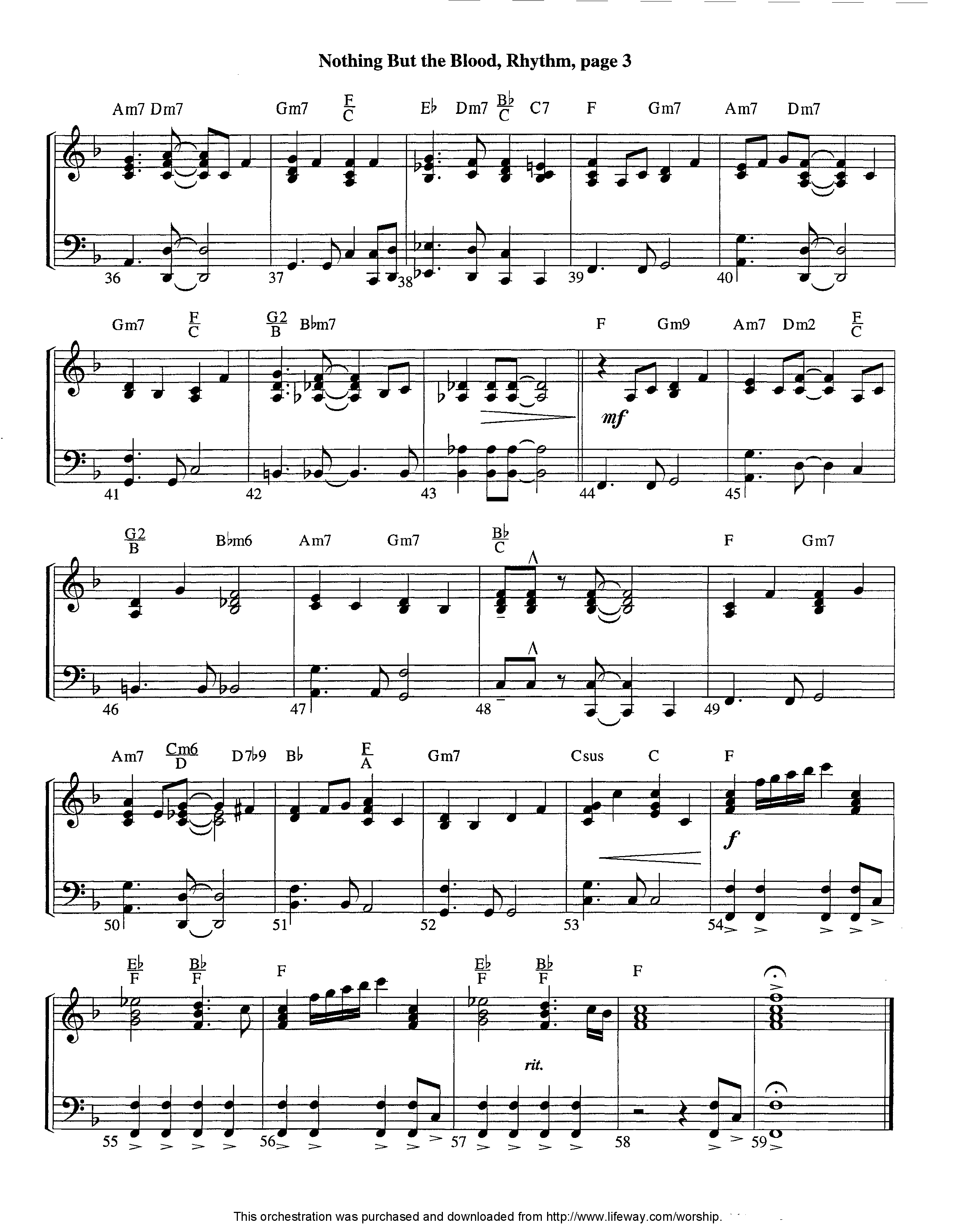 Nothing But The Blood (Instrumental) Piano/Rhythm (Lifeway Worship / Arr. Ed Dickinson)