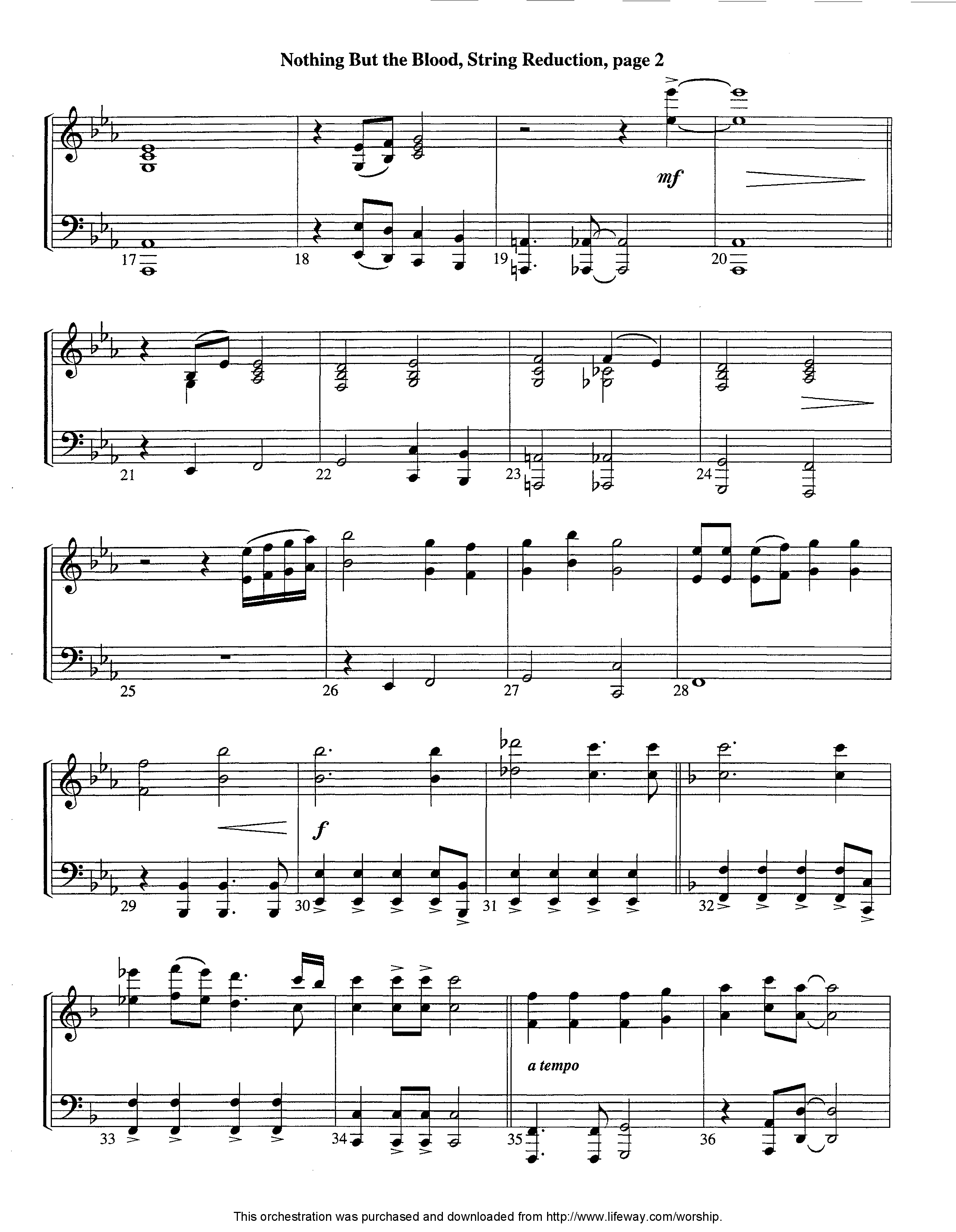 Nothing But The Blood (Instrumental) String Reduction (Lifeway Worship / Arr. Ed Dickinson)