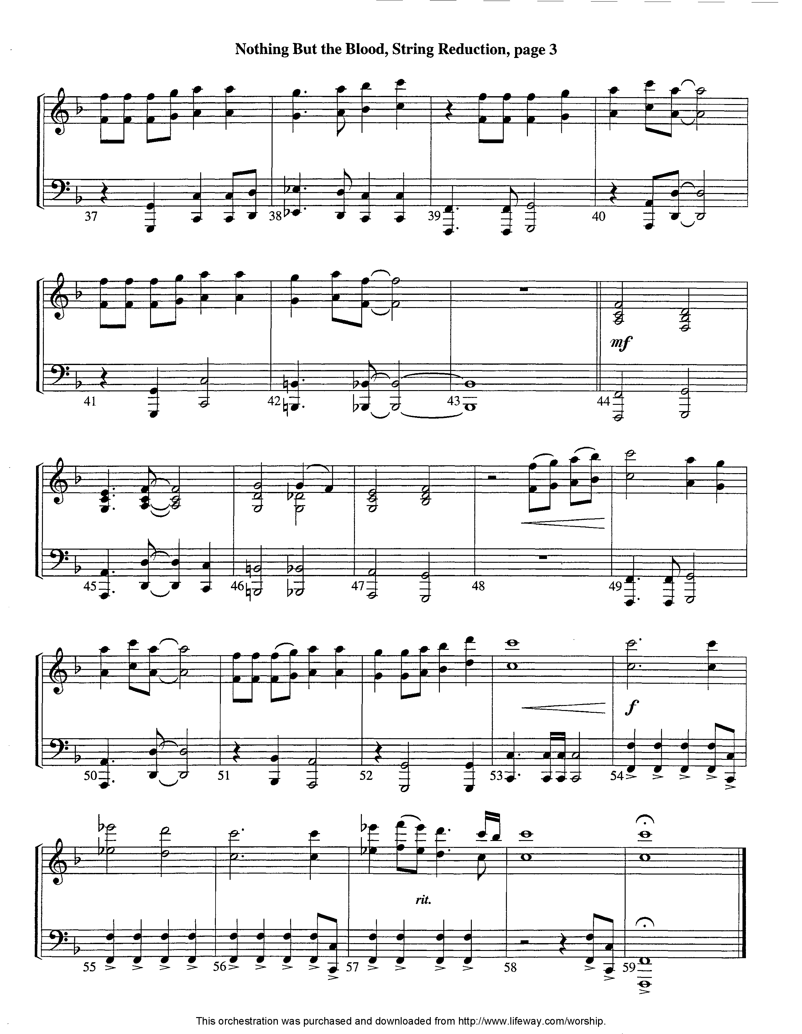 Nothing But The Blood (Instrumental) String Reduction (Lifeway Worship / Arr. Ed Dickinson)