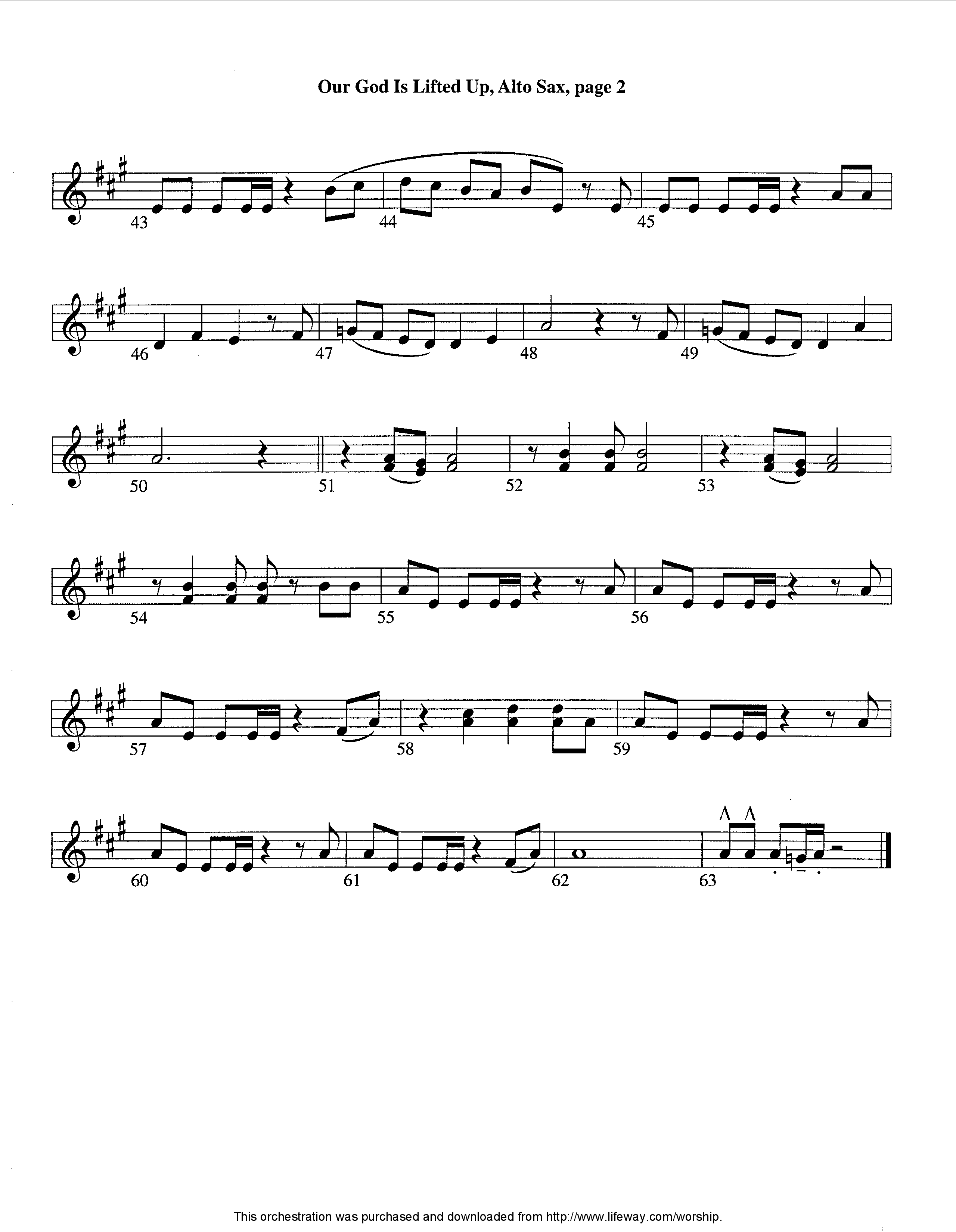 Our God Is Lifted Up (Instrumental) Alto Sax (Lifeway Worship / Arr. Tom Payne)