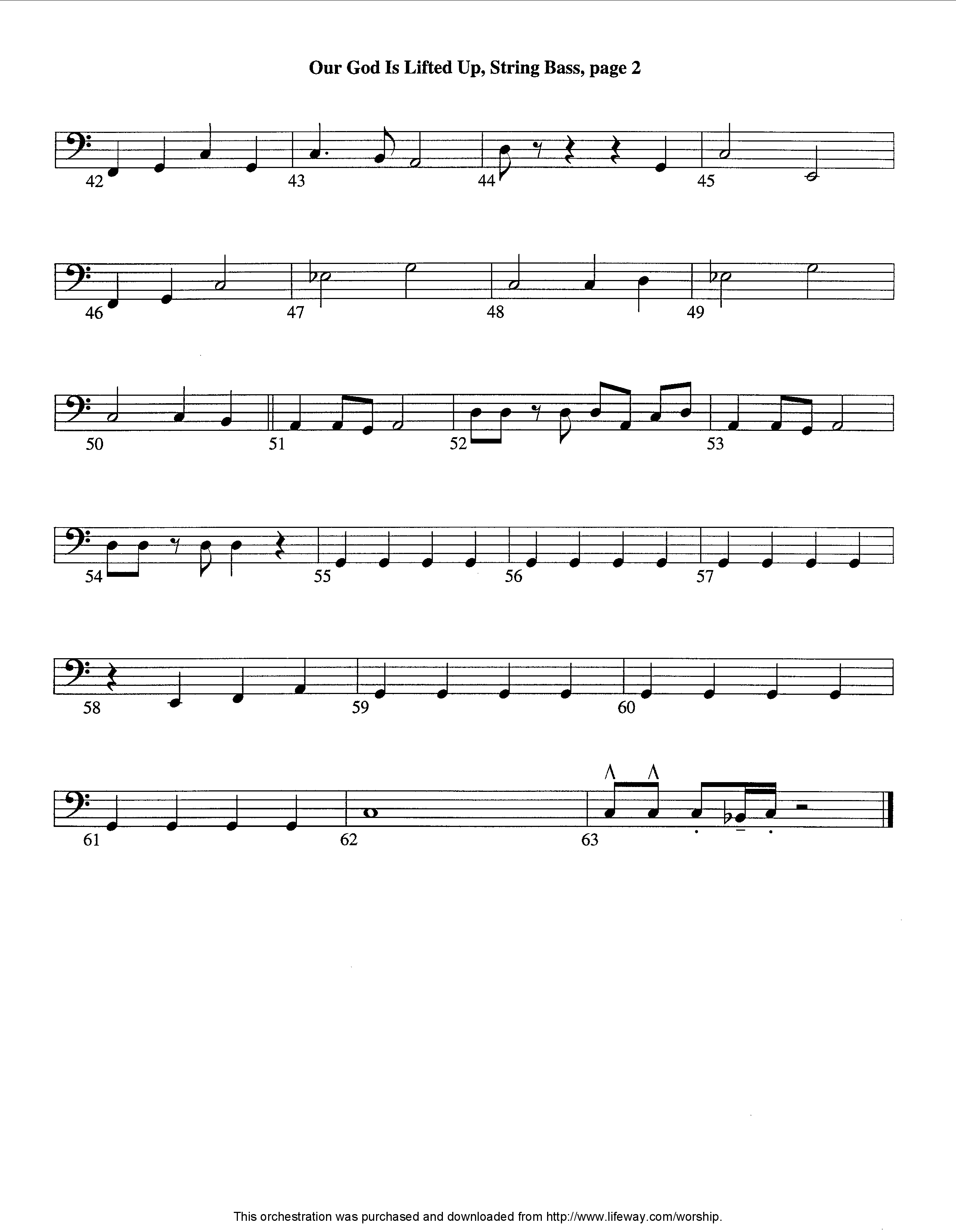 Our God Is Lifted Up (Instrumental) Double Bass (Lifeway Worship / Arr. Tom Payne)