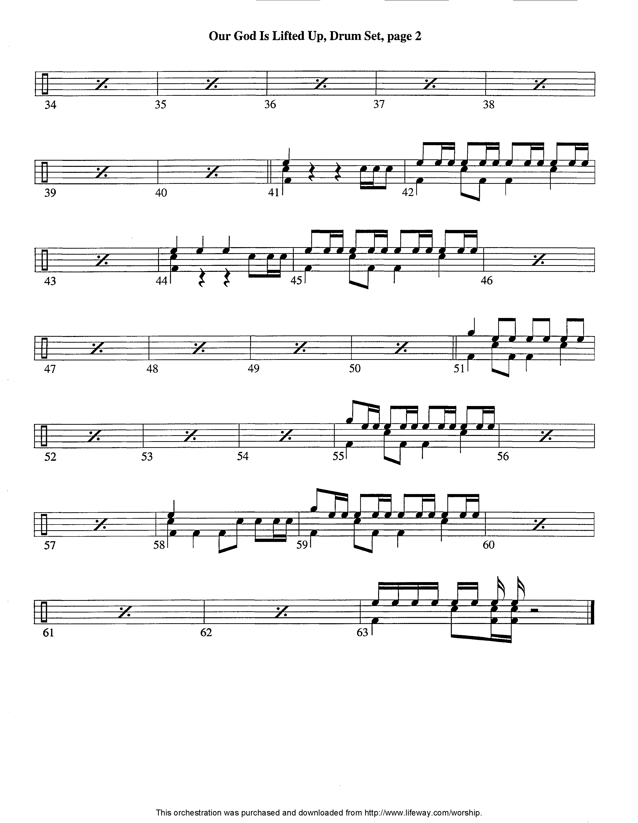 Our God Is Lifted Up (Instrumental) Drum Set (Lifeway Worship / Arr. Tom Payne)