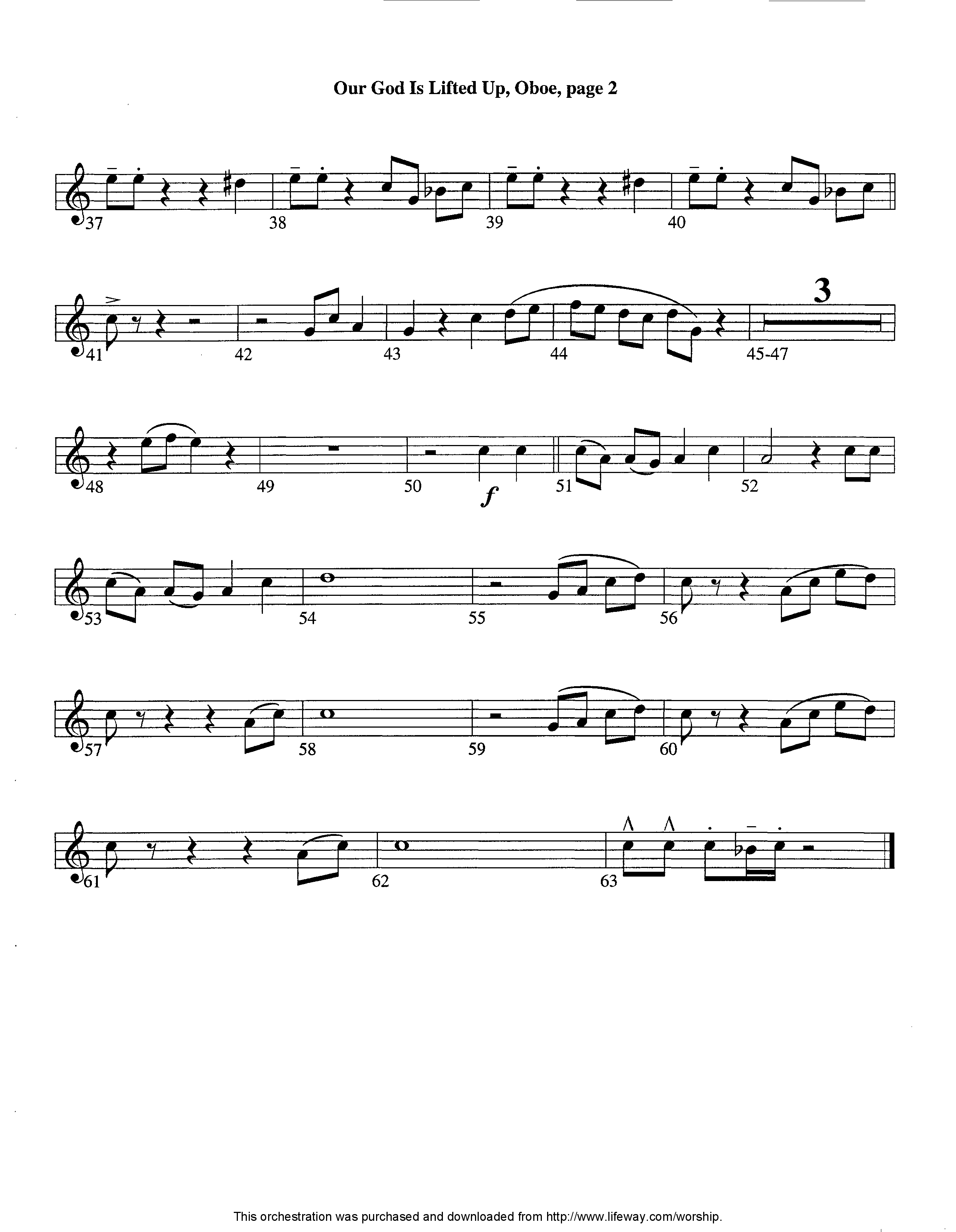 Our God Is Lifted Up (Instrumental) Oboe (Lifeway Worship / Arr. Tom Payne)