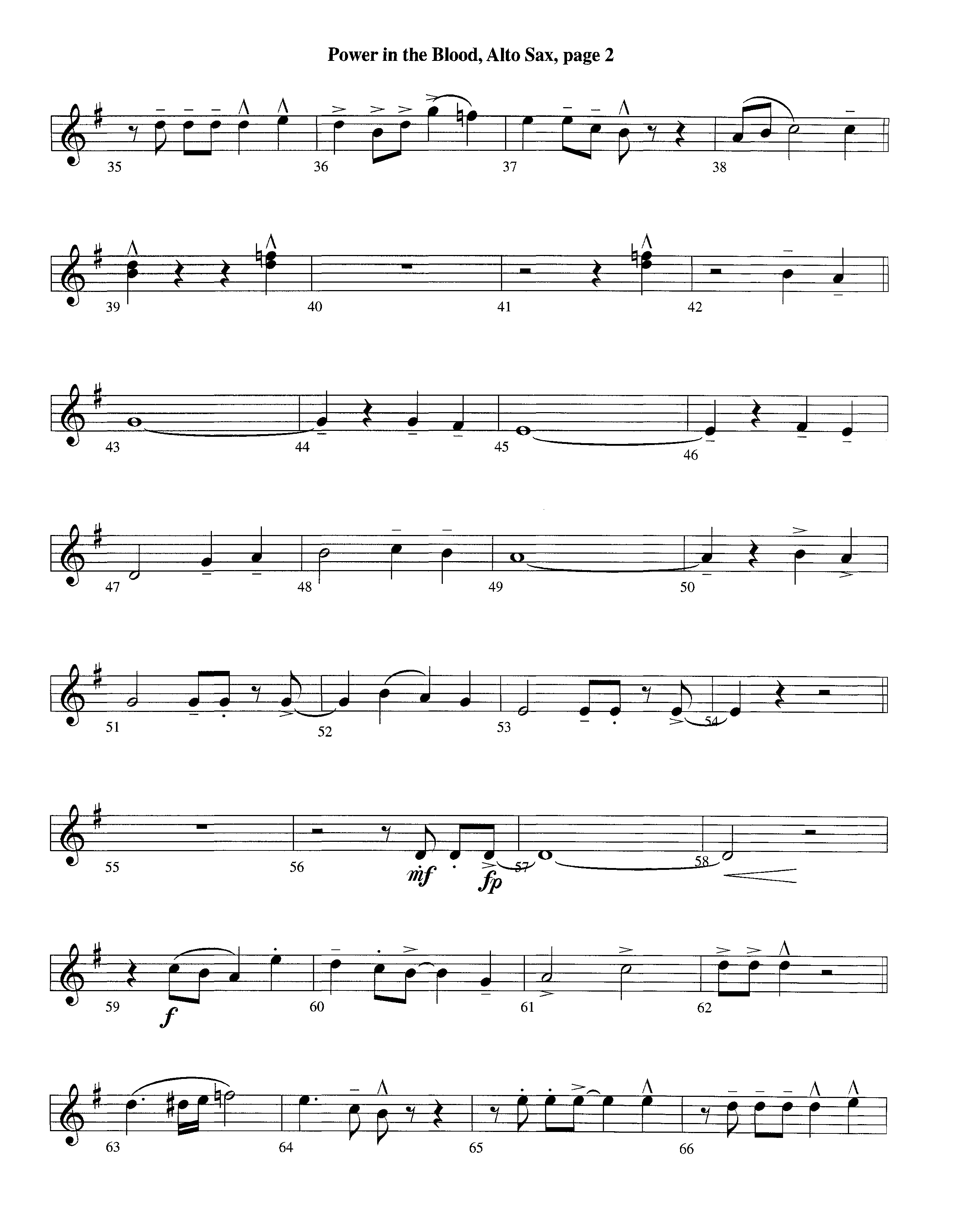 Power In The Blood (with Are You Washed In The Blood) (Instrumental) Alto Sax (Lifeway Worship / Arr. Ed Hogan)