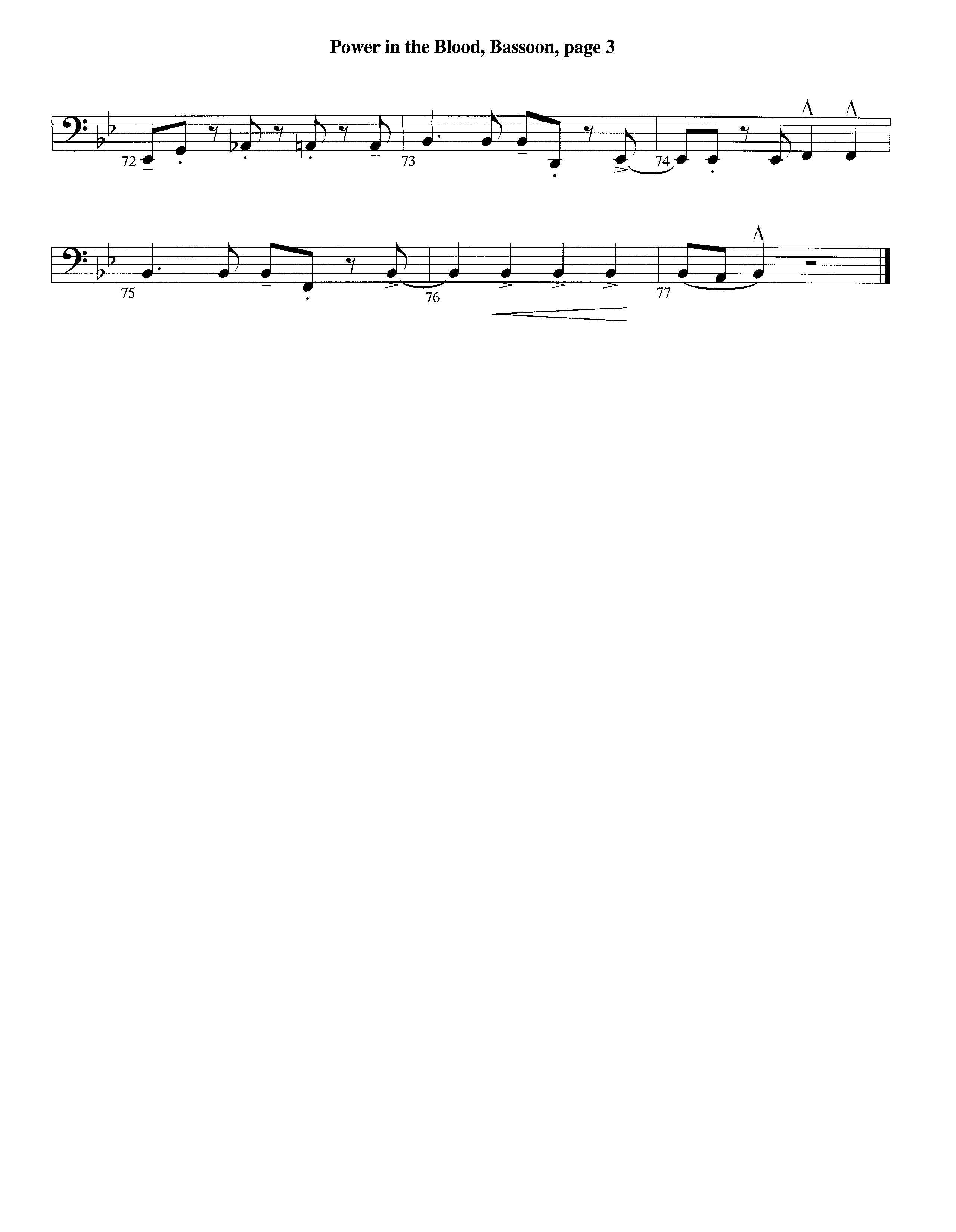 Power In The Blood (with Are You Washed In The Blood) (Instrumental) Bassoon (Lifeway Worship / Arr. Ed Hogan)