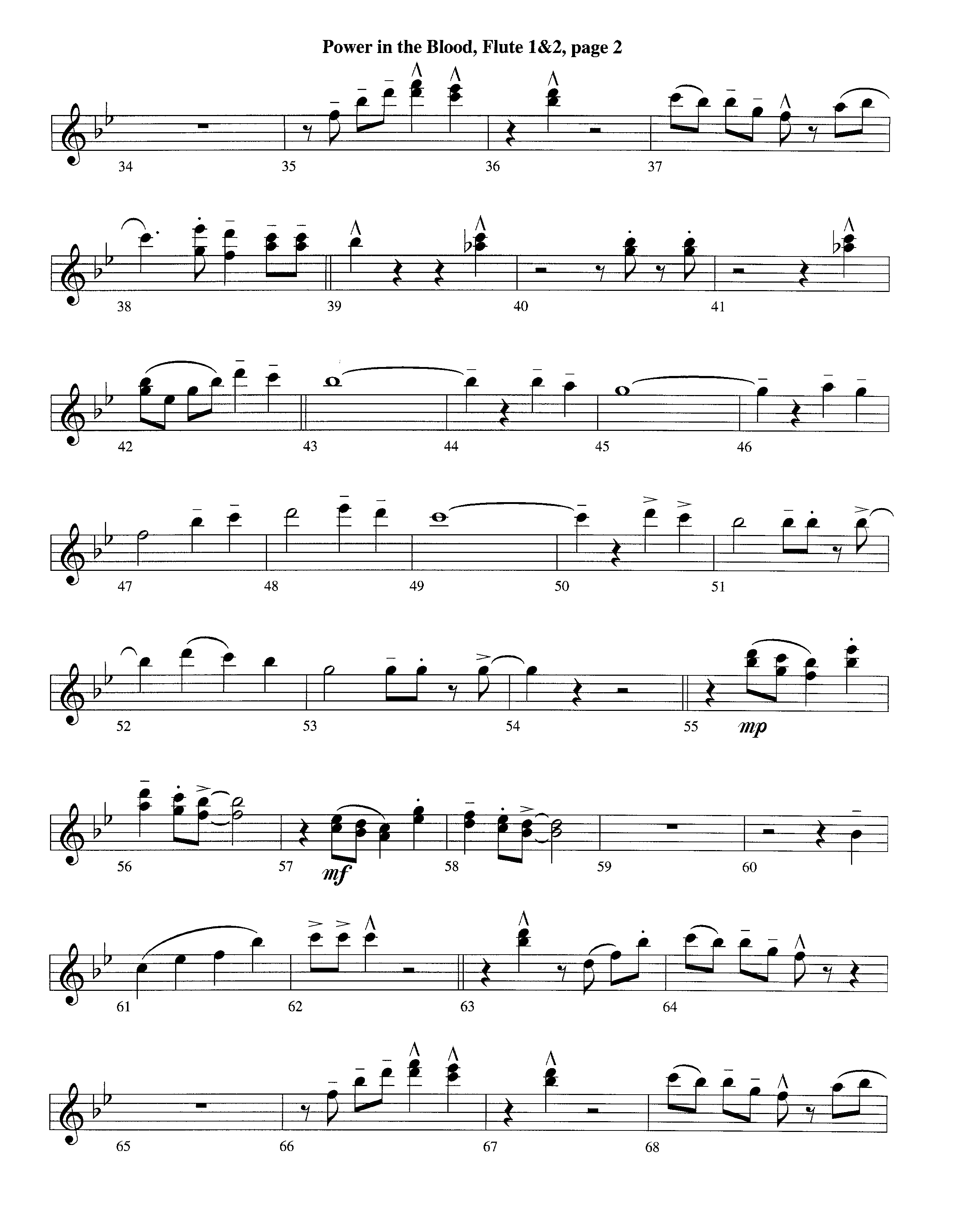 Power In The Blood (with Are You Washed In The Blood) (Instrumental) Flute 1/2 (Lifeway Worship / Arr. Ed Hogan)