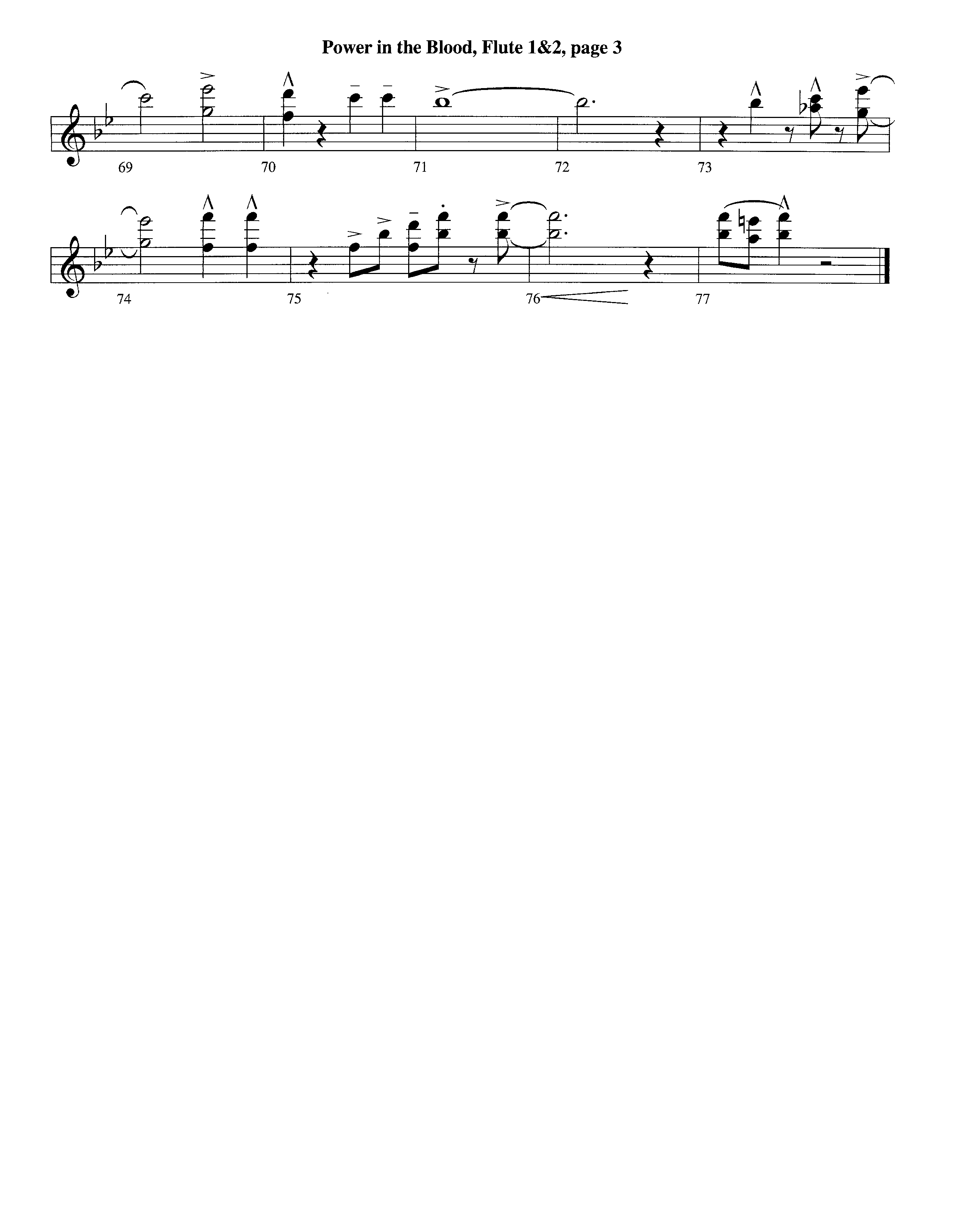 Power In The Blood (with Are You Washed In The Blood) (Instrumental) Flute 1/2 (Lifeway Worship / Arr. Ed Hogan)