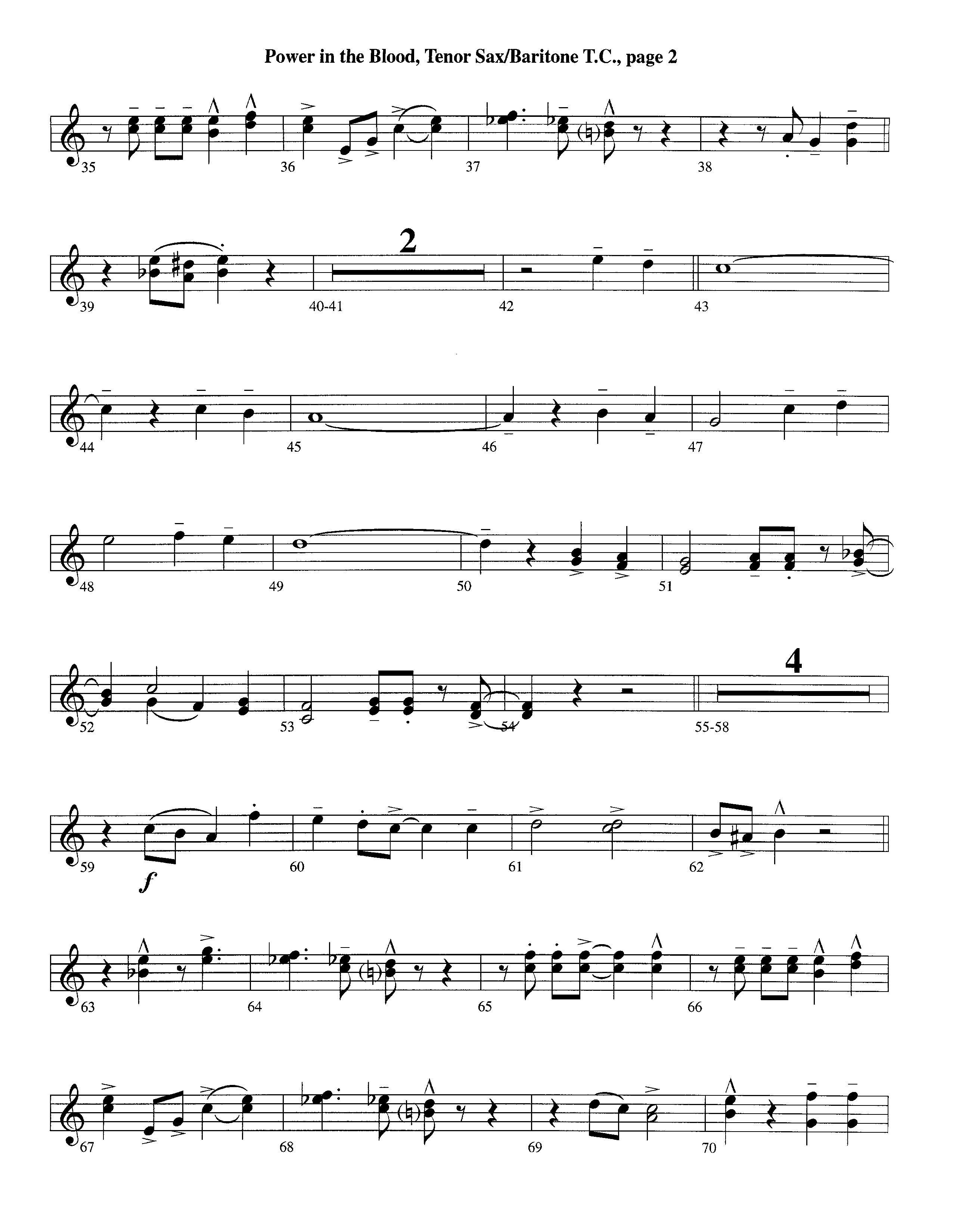 Power In The Blood (with Are You Washed In The Blood) (Instrumental) Tenor Sax/Baritone T.C. (Lifeway Worship / Arr. Ed Hogan)