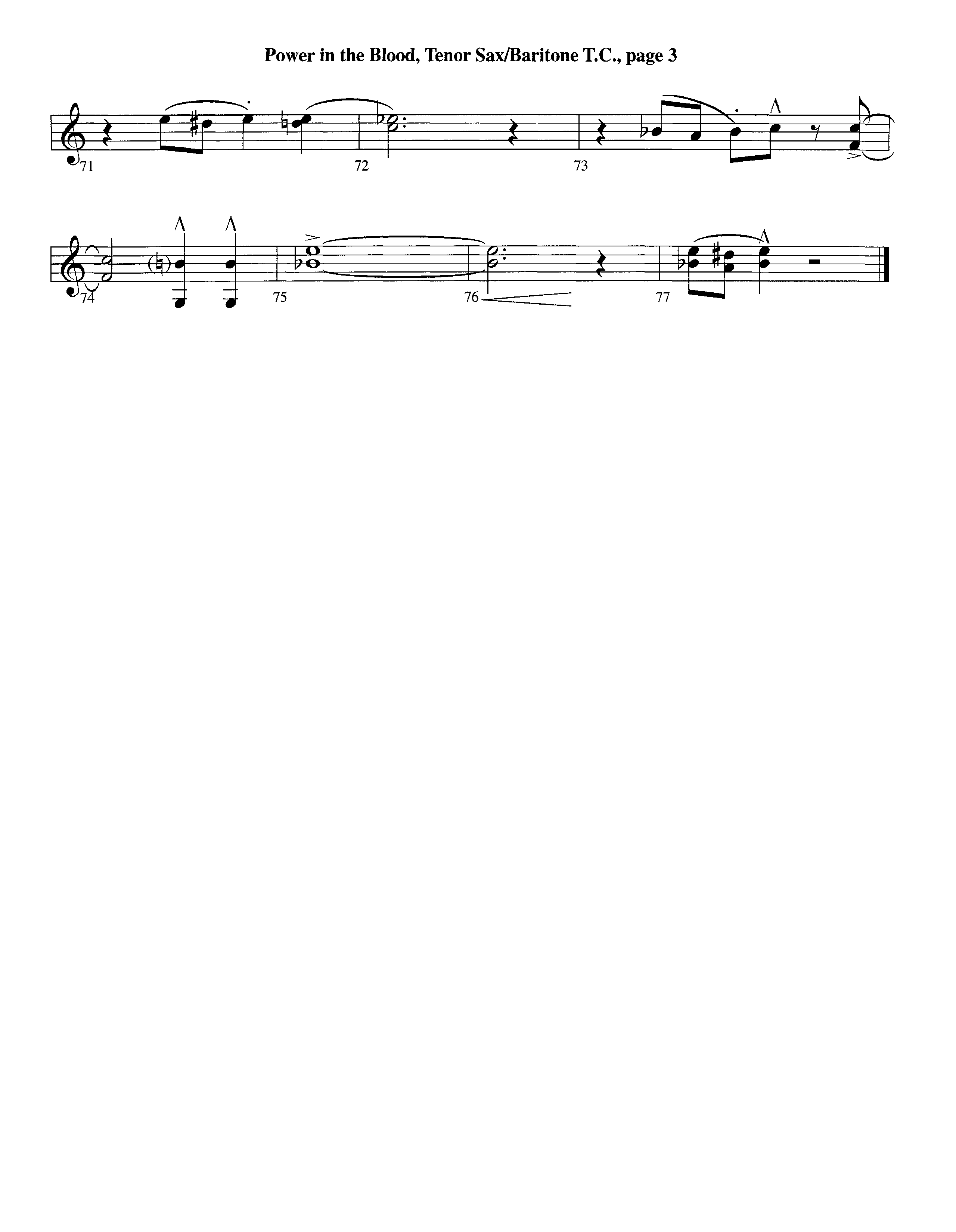 Power In The Blood (with Are You Washed In The Blood) (Instrumental) Tenor Sax/Baritone T.C. (Lifeway Worship / Arr. Ed Hogan)