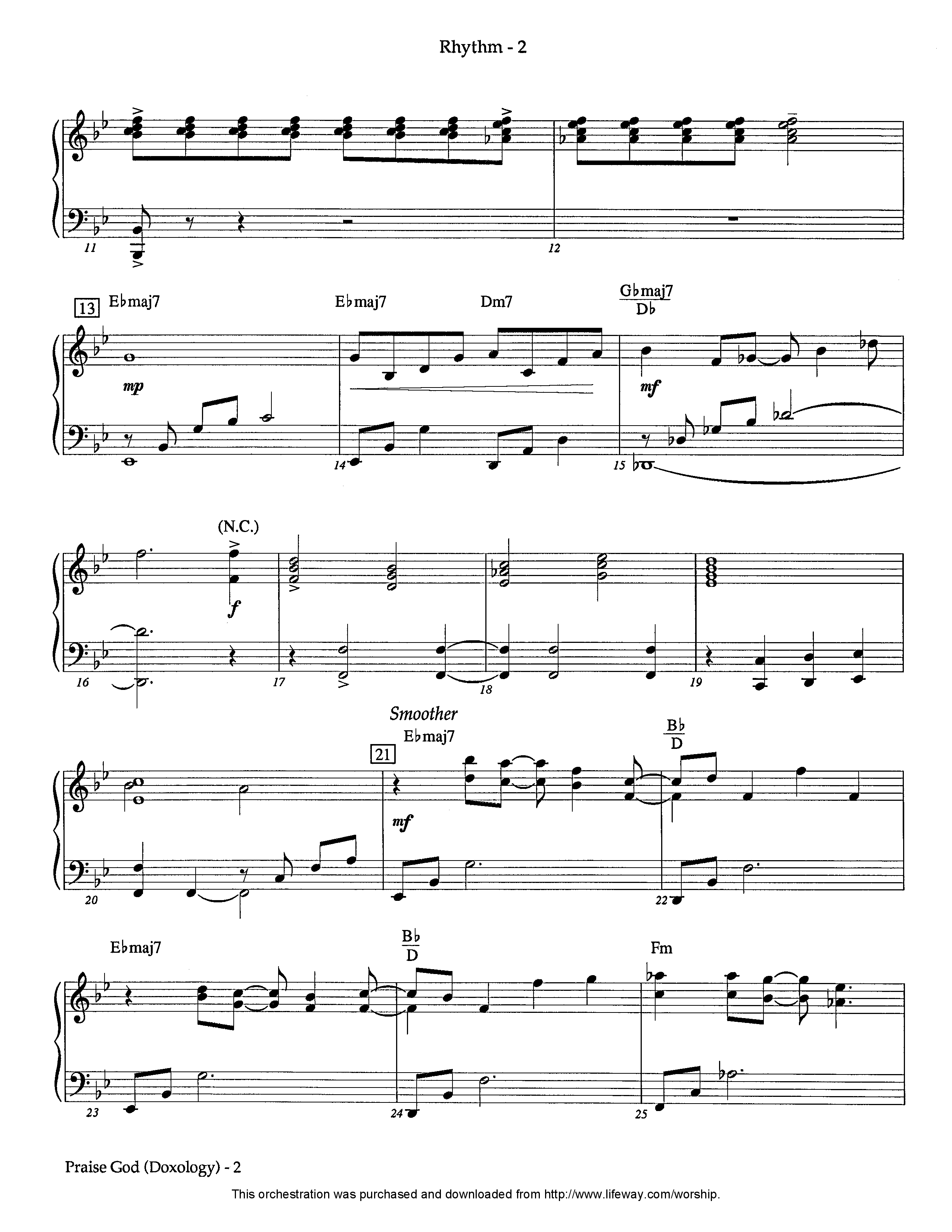 Praise God (Doxology) (Instrumental) Piano/Rhythm (Lifeway Worship / Arr. David Winkler)