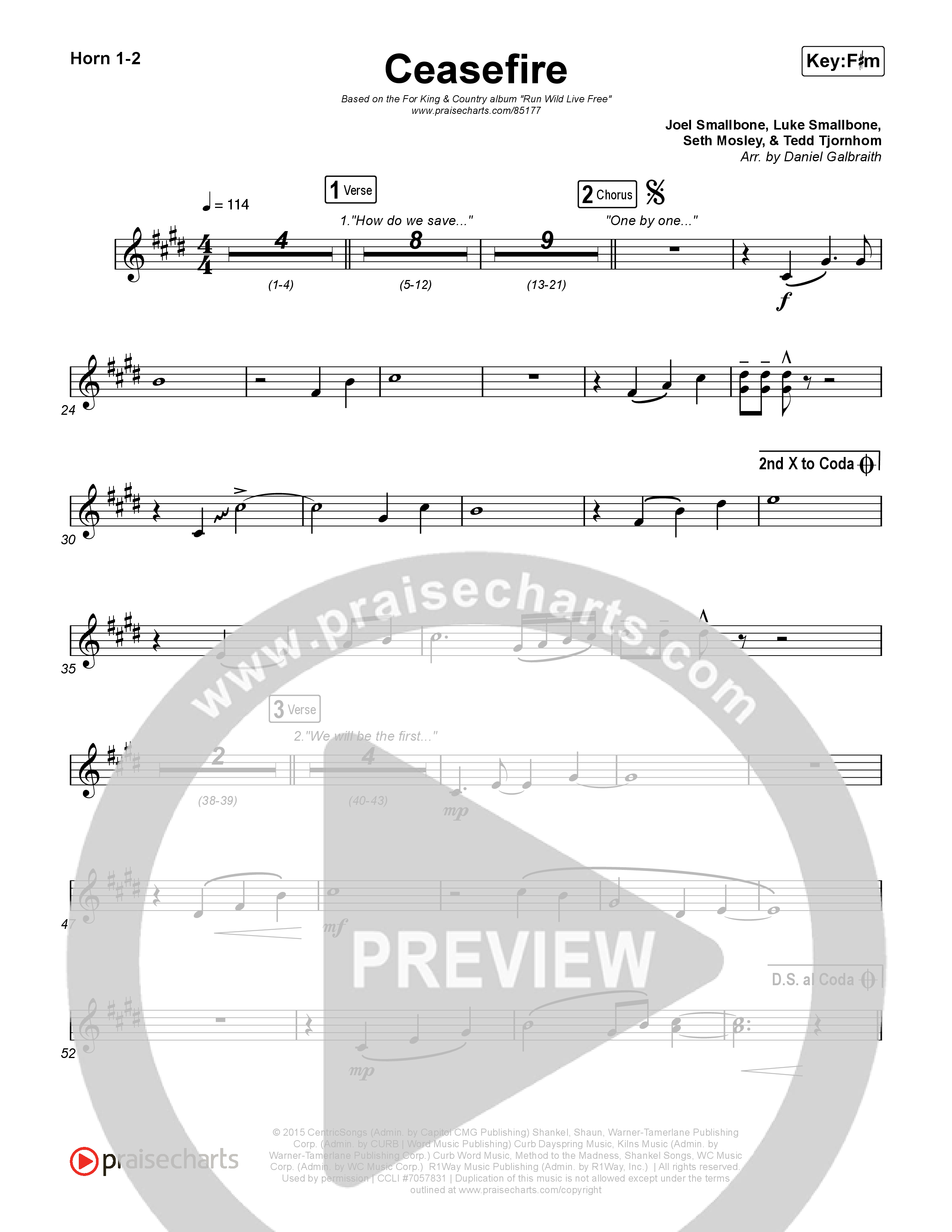 Ceasefire French Horn 1/2 (for KING & COUNTRY)