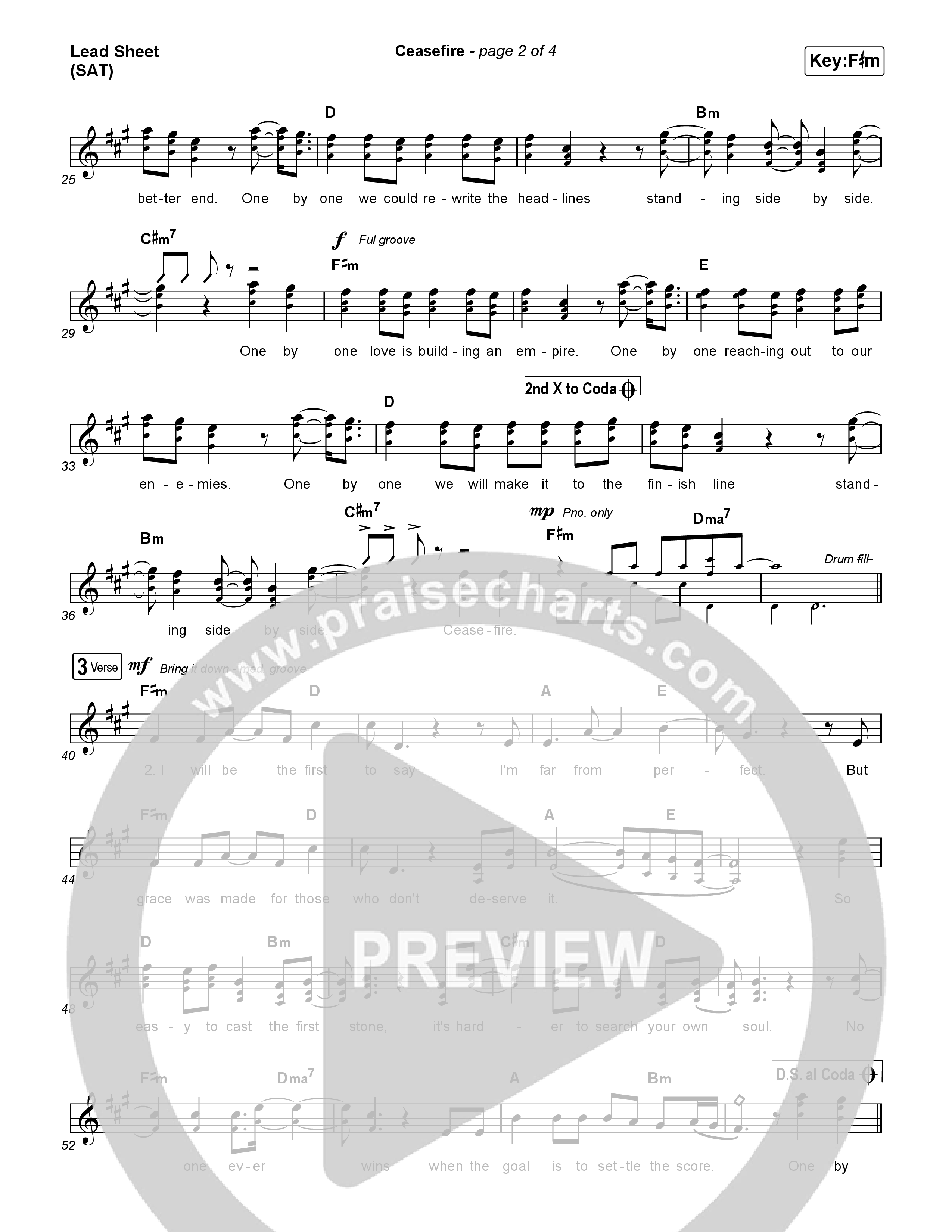 Ceasefire Lead Sheet (SAT) (for KING & COUNTRY)