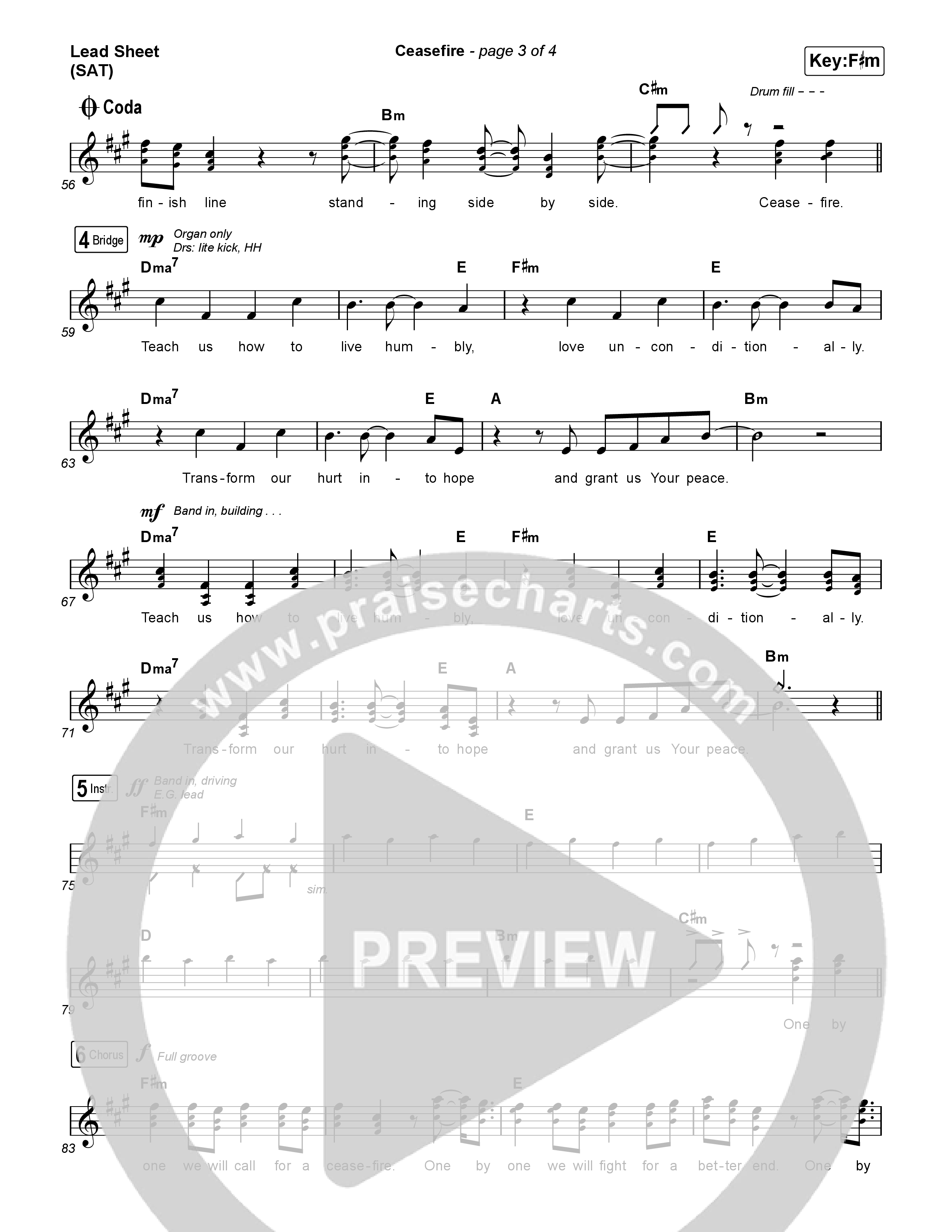 Ceasefire Lead Sheet (SAT) (for KING & COUNTRY)
