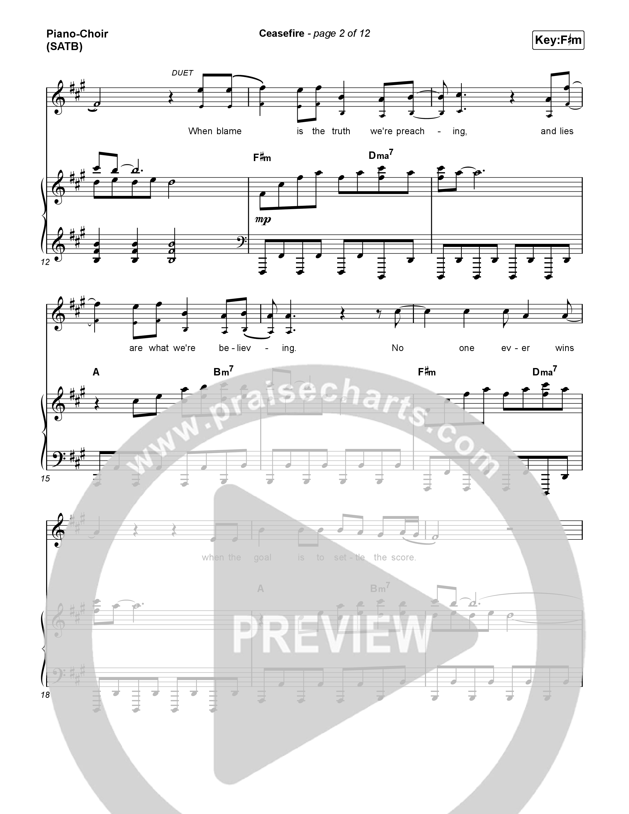 Ceasefire Piano/Vocal Pack (for KING & COUNTRY)