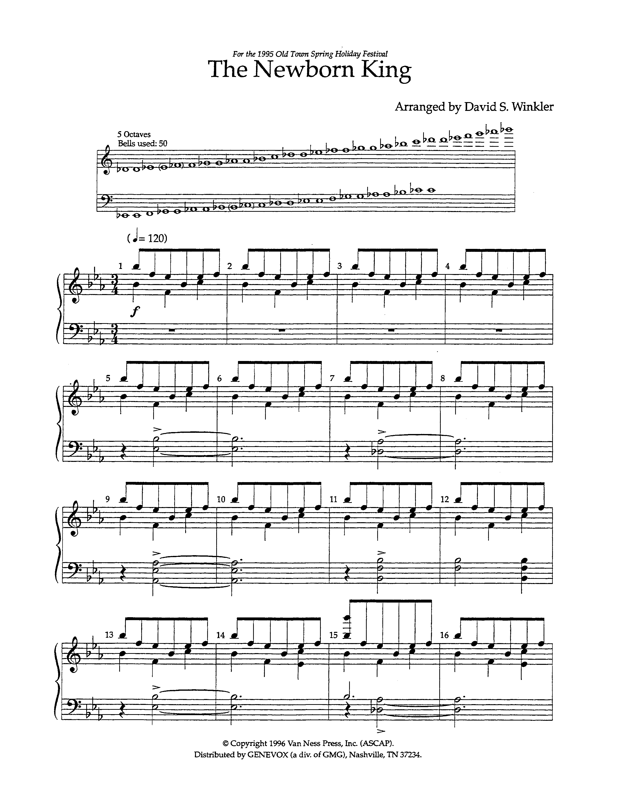 The Newborn King (Instrumental) Handbells (Lifeway Worship / Arr. David Winkler)