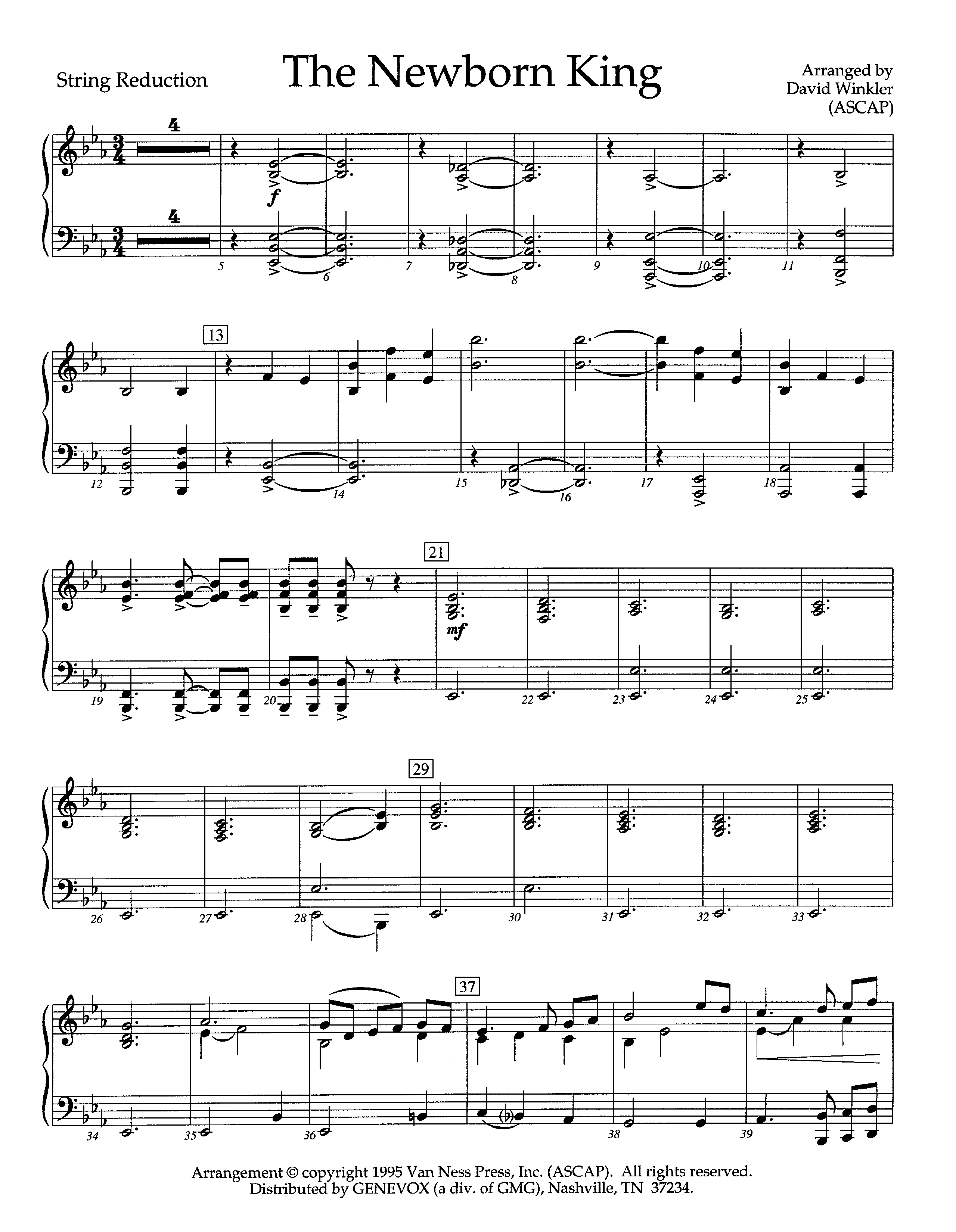 The Newborn King (Instrumental) String Reduction (Lifeway Worship / Arr. David Winkler)